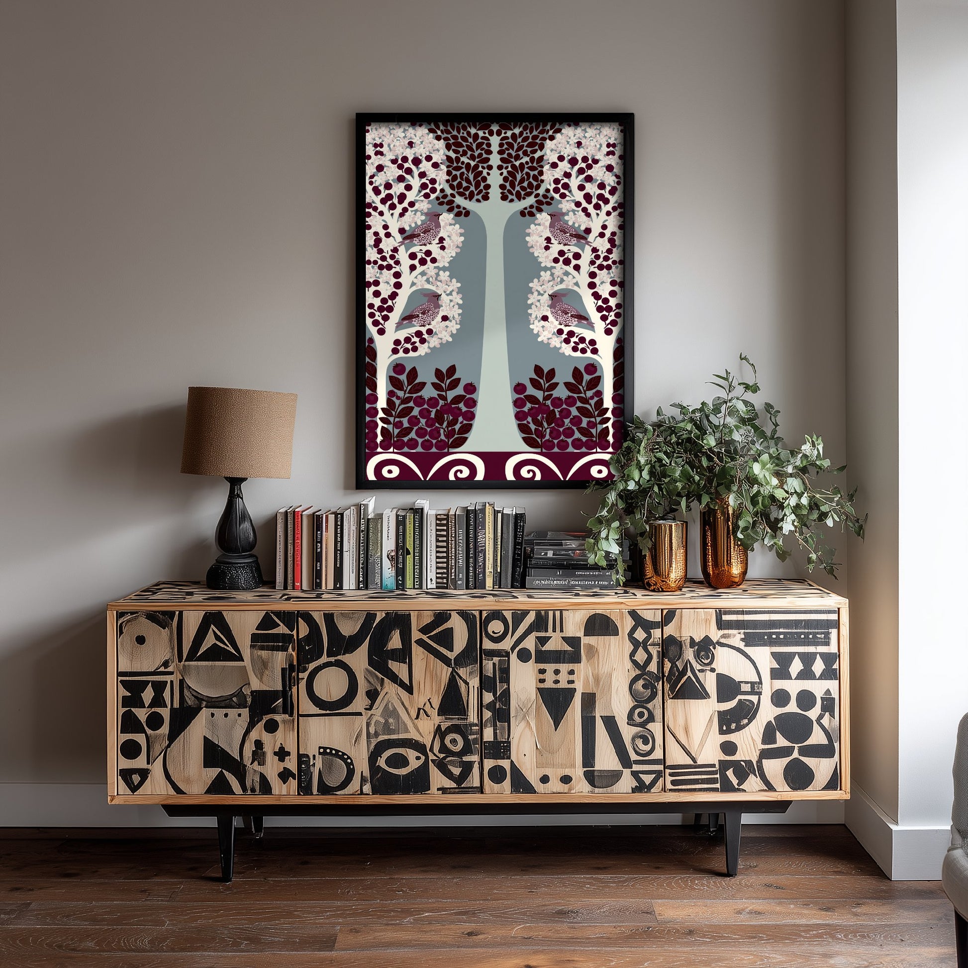 Scottish Woodland Songbird Art Print - Folk Nature Poster - Decorative Illustration - Wall Art V11 3/3