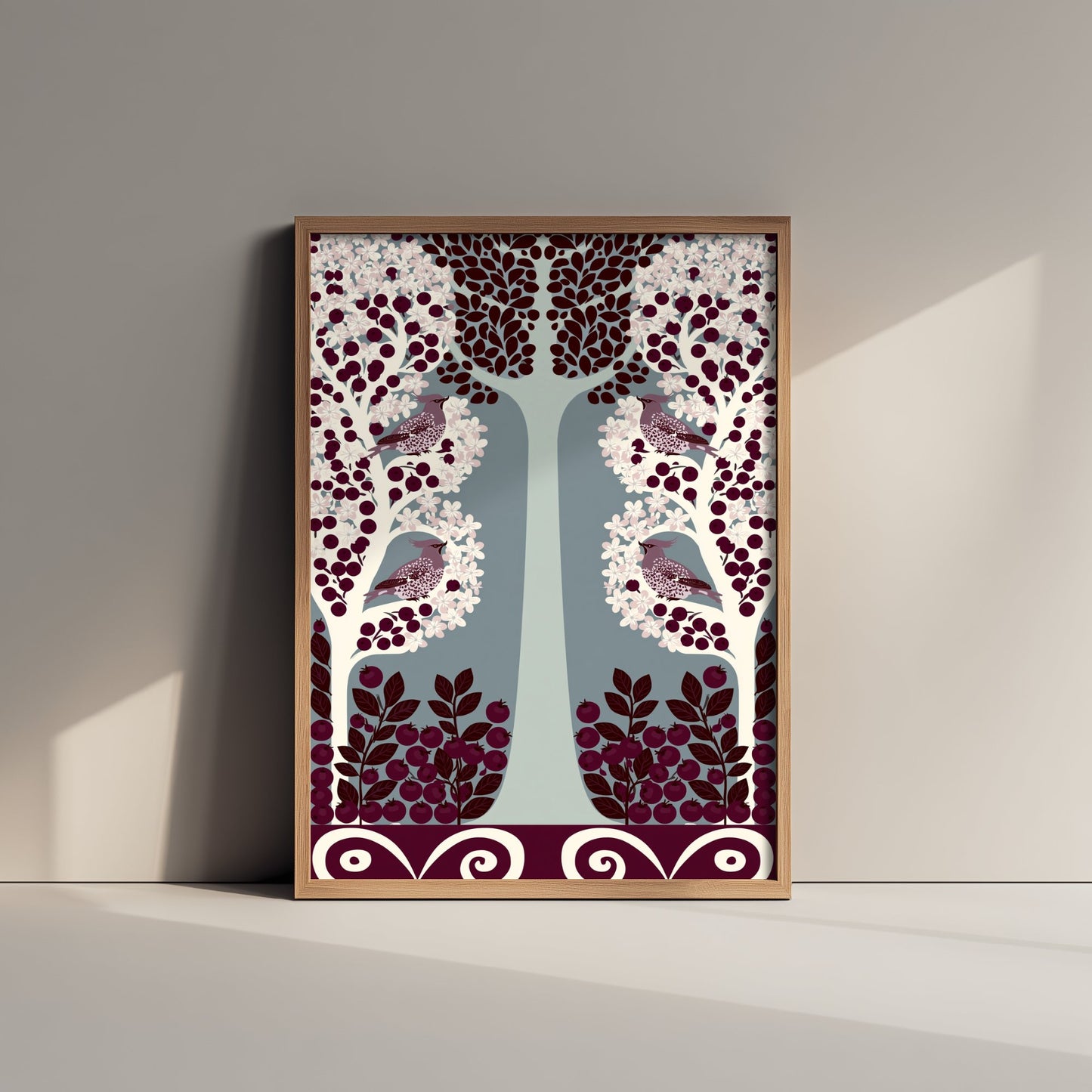 Scottish Woodland Songbird Art Print - Folk Nature Poster - Decorative Illustration - Wall Art V11 3/3