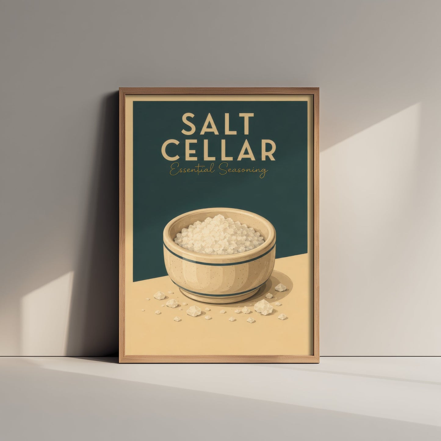 Vintage Salt Cellar Art Print - Essential Seasoning Kitchen Poster - Food Illustration - Kitchen Wall Art 1/3