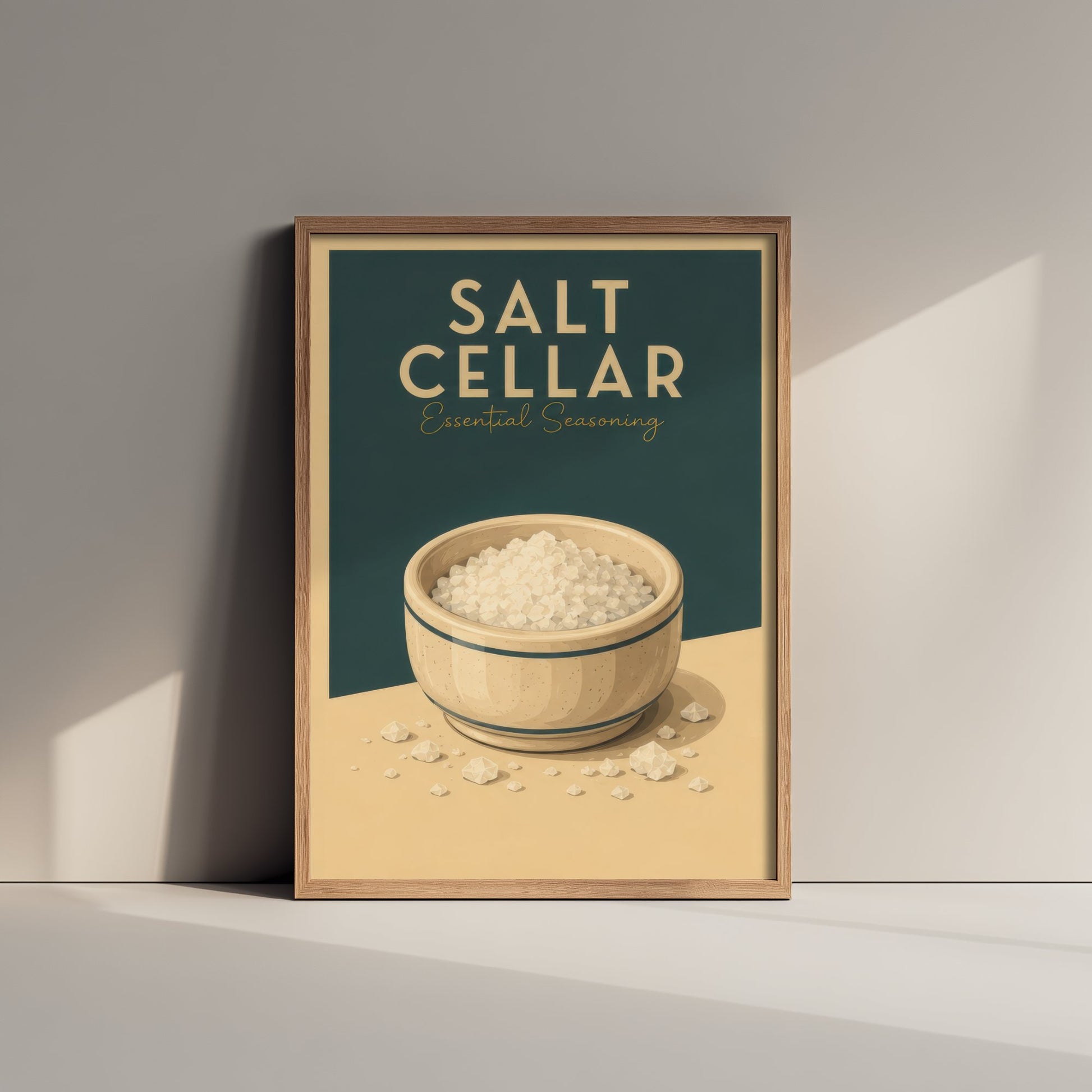 Vintage Salt Cellar Art Print - Essential Seasoning Kitchen Poster - Food Illustration - Kitchen Wall Art 1/3