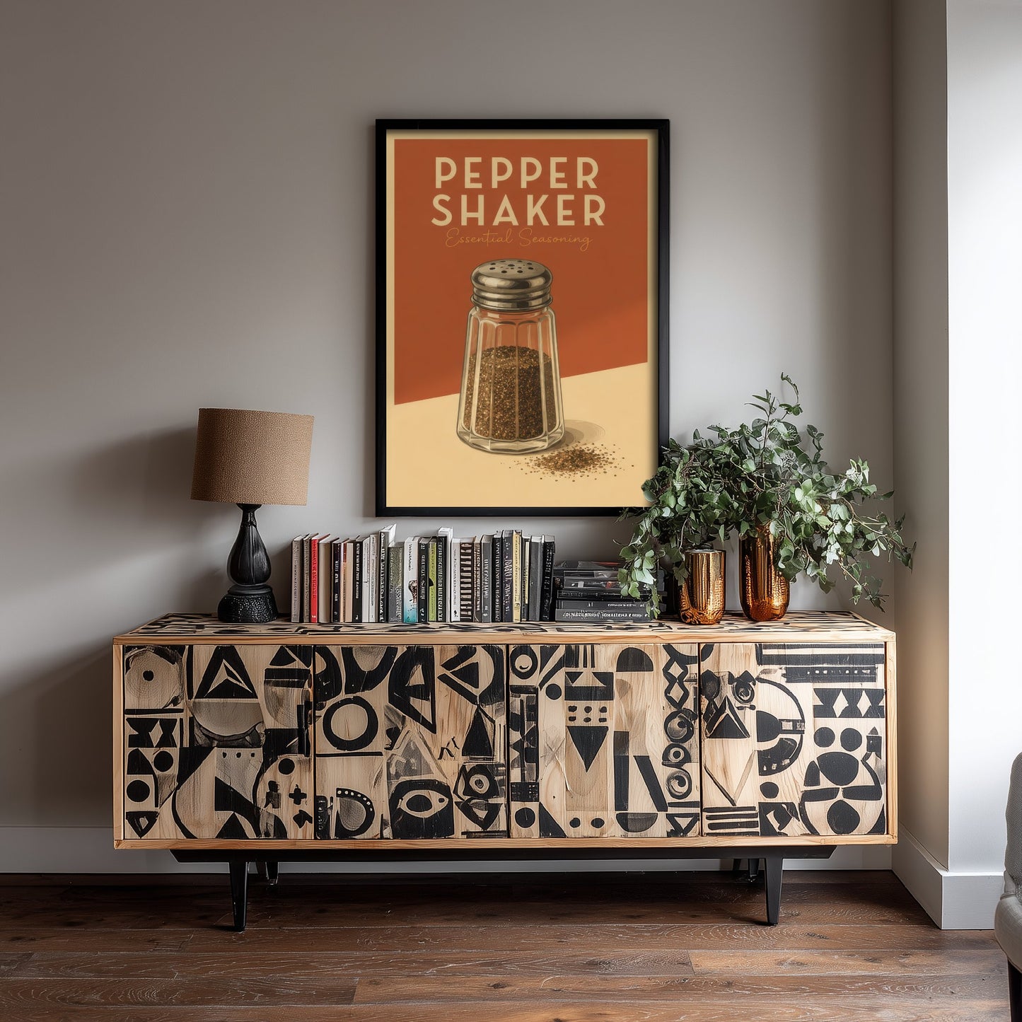 Vintage Pepper Shaker Art Print - Essential Seasoning Kitchen Poster - Food Illustration - Kitchen Wall Art 3/3
