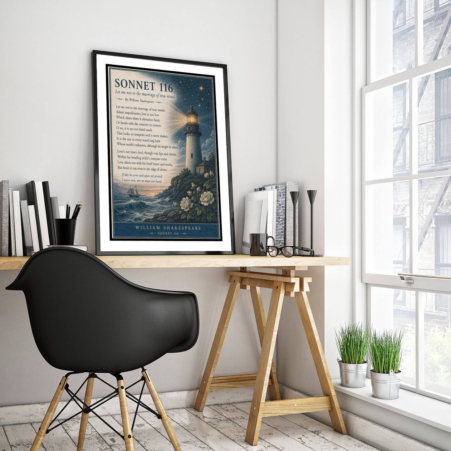 Shakespeare Sonnet 116 Art Print - Let Me Not to the Marriage - Poem Poster Illustration - Wedding Wall Art 2/3