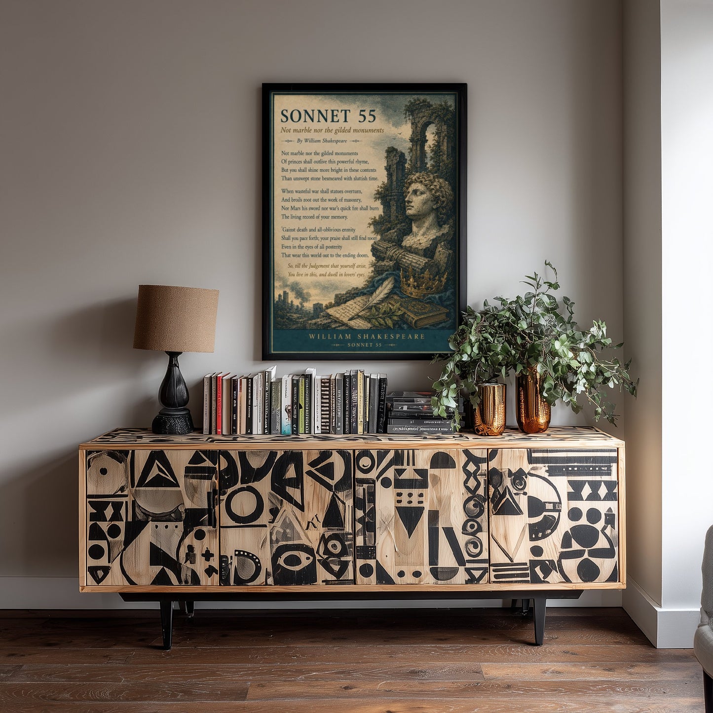 Shakespeare Sonnet 55 Art Print - Not Marble Nor the Gilded - Poem Poster Illustration - Literary Wall Art 3/3