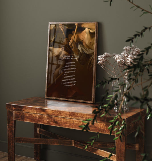 A Ballad of Trees and the Master by Sidney Lanier Art Print - Full Poem over Caravaggio Crowning with Thorns Painting - Easter Poster