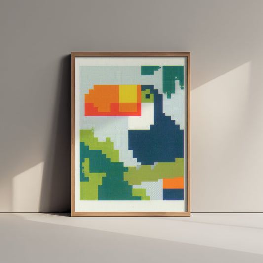 Toucan Pixel Art Print - Retro 8-Bit Animal Poster - Pixel Illustration - Gamer Wall Art 3/3