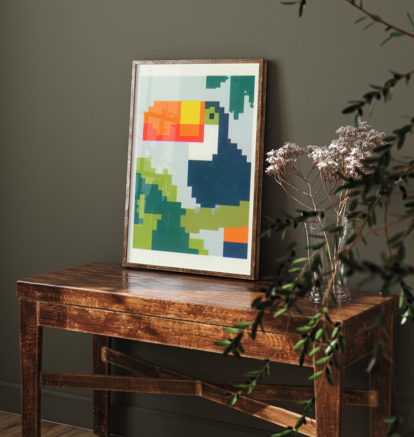 Toucan Pixel Art Print - Retro 8-Bit Animal Poster - Pixel Illustration - Gamer Wall Art 3/3