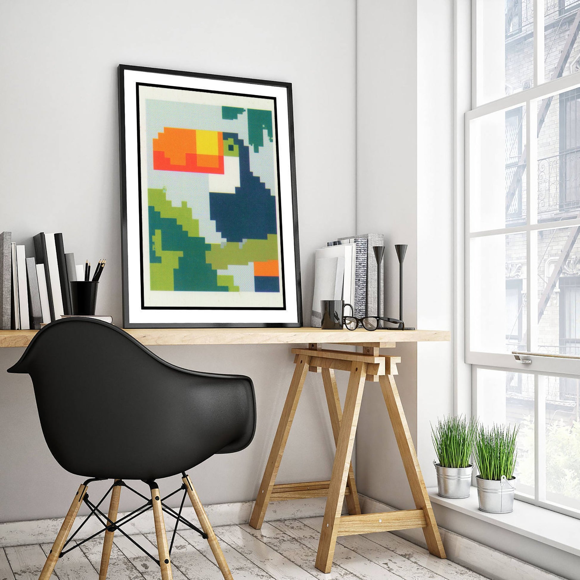 Toucan Pixel Art Print - Retro 8-Bit Animal Poster - Pixel Illustration - Gamer Wall Art 3/3