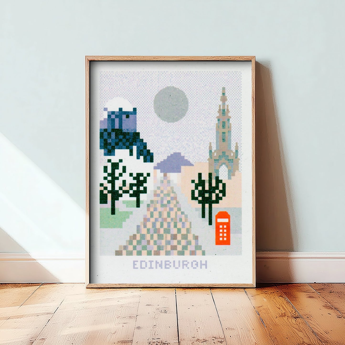 Edinburgh Scotland Travel Poster - Pixel Art Print - Castle Illustration - Retro Scottish Cityscape 2/3