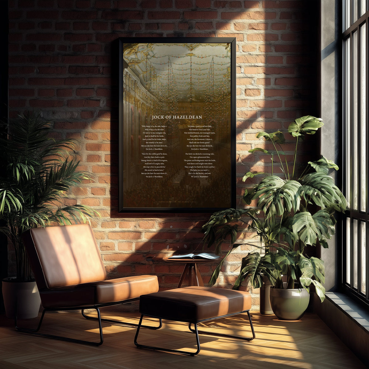 Jock of Hazeldean by Sir Walter Scott Art Print - Full Poem over The Wedding Supper Classic Painting - Scottish Ballad Poetry Poster