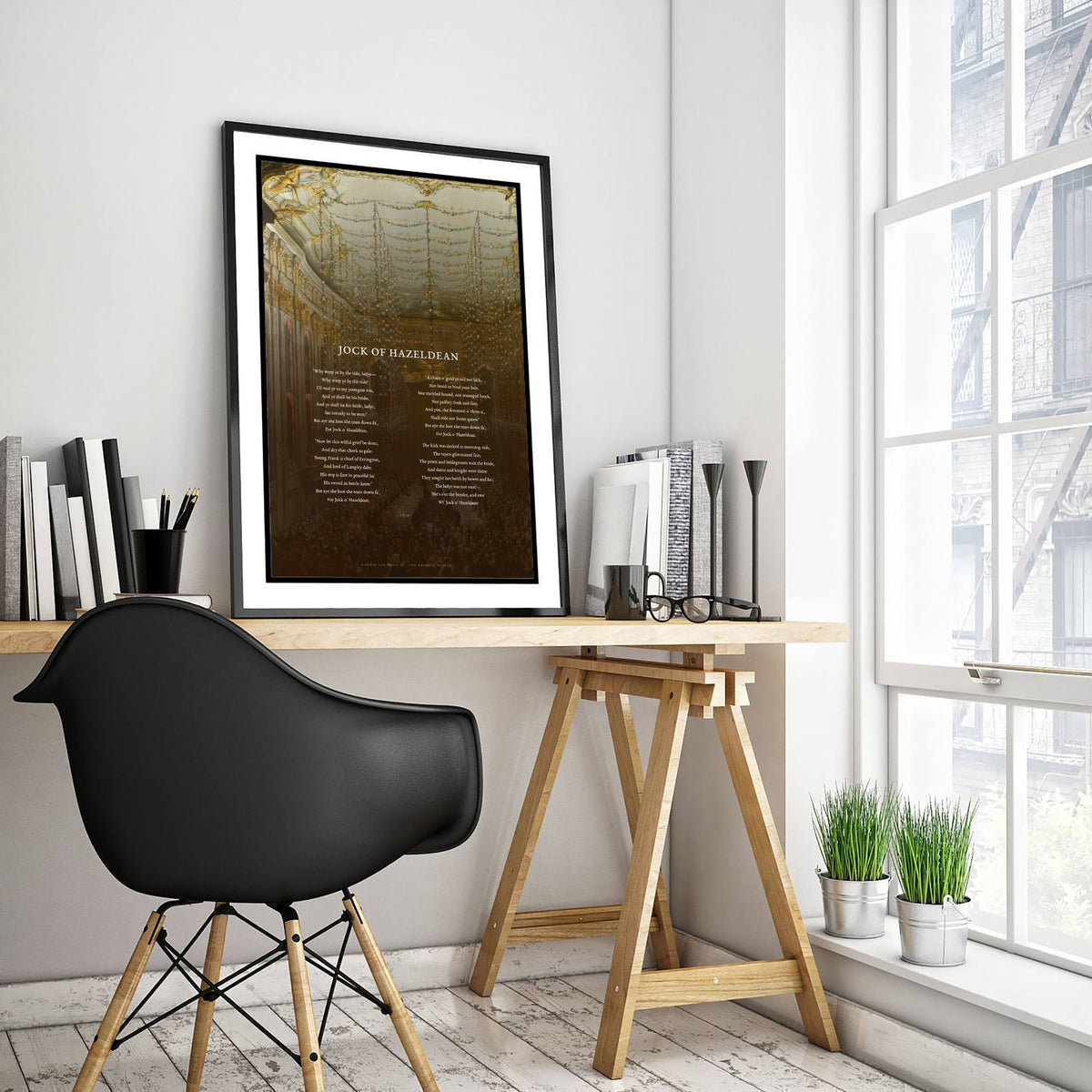 Jock of Hazeldean by Sir Walter Scott Art Print - Full Poem over The Wedding Supper Classic Painting - Scottish Ballad Poetry Poster