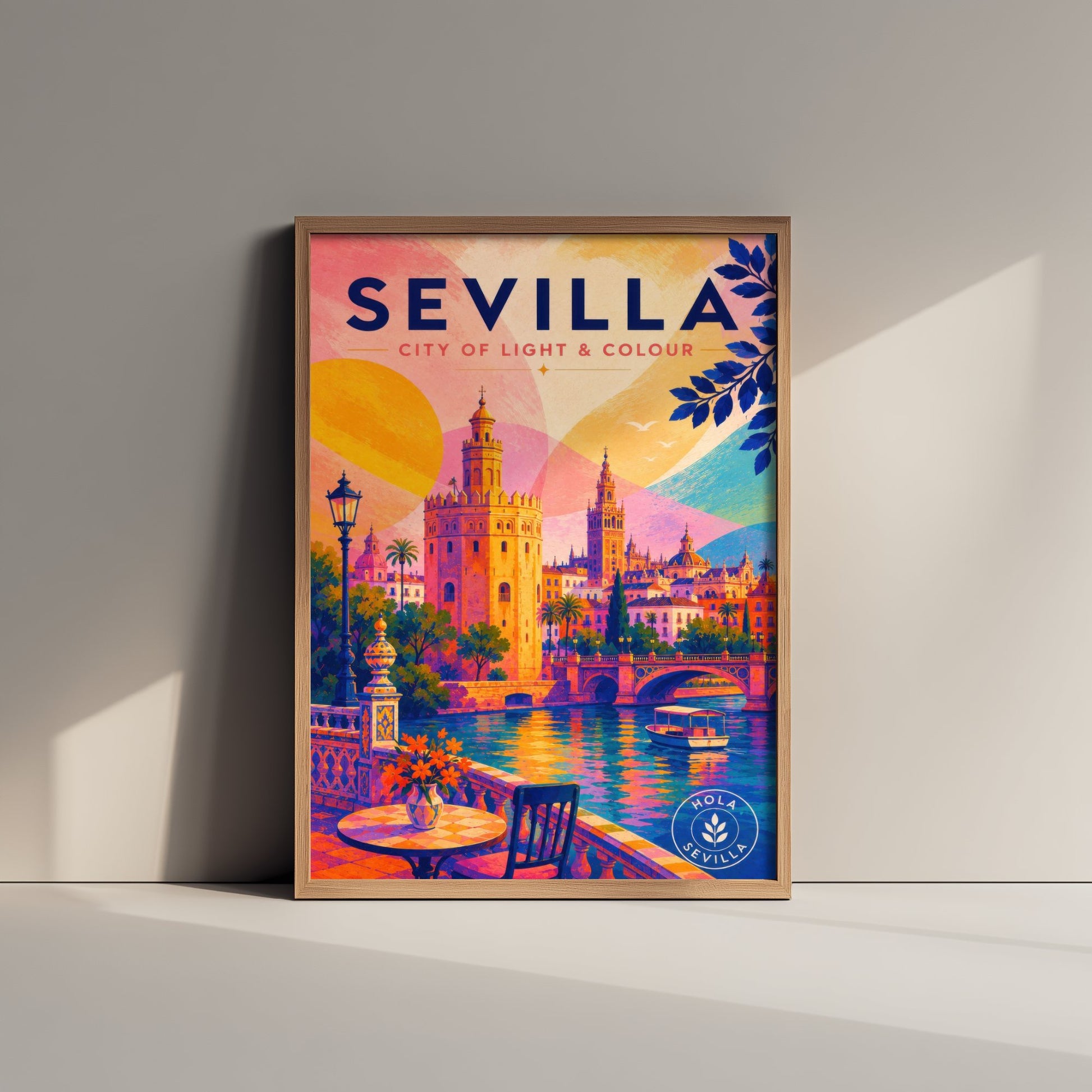 Sevilla Spain Travel Poster - Vibrant Art Print - Giralda Tower Illustration - Seville City of Colour 3/3