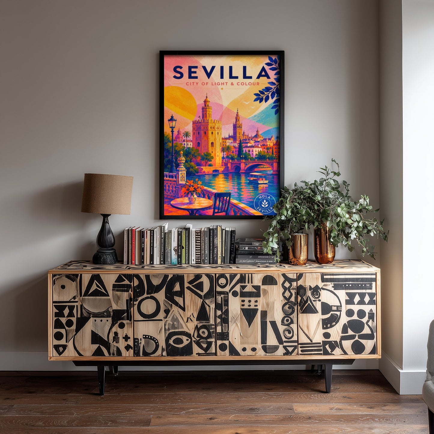 Sevilla Spain Travel Poster - Vibrant Art Print - Giralda Tower Illustration - Seville City of Colour 3/3