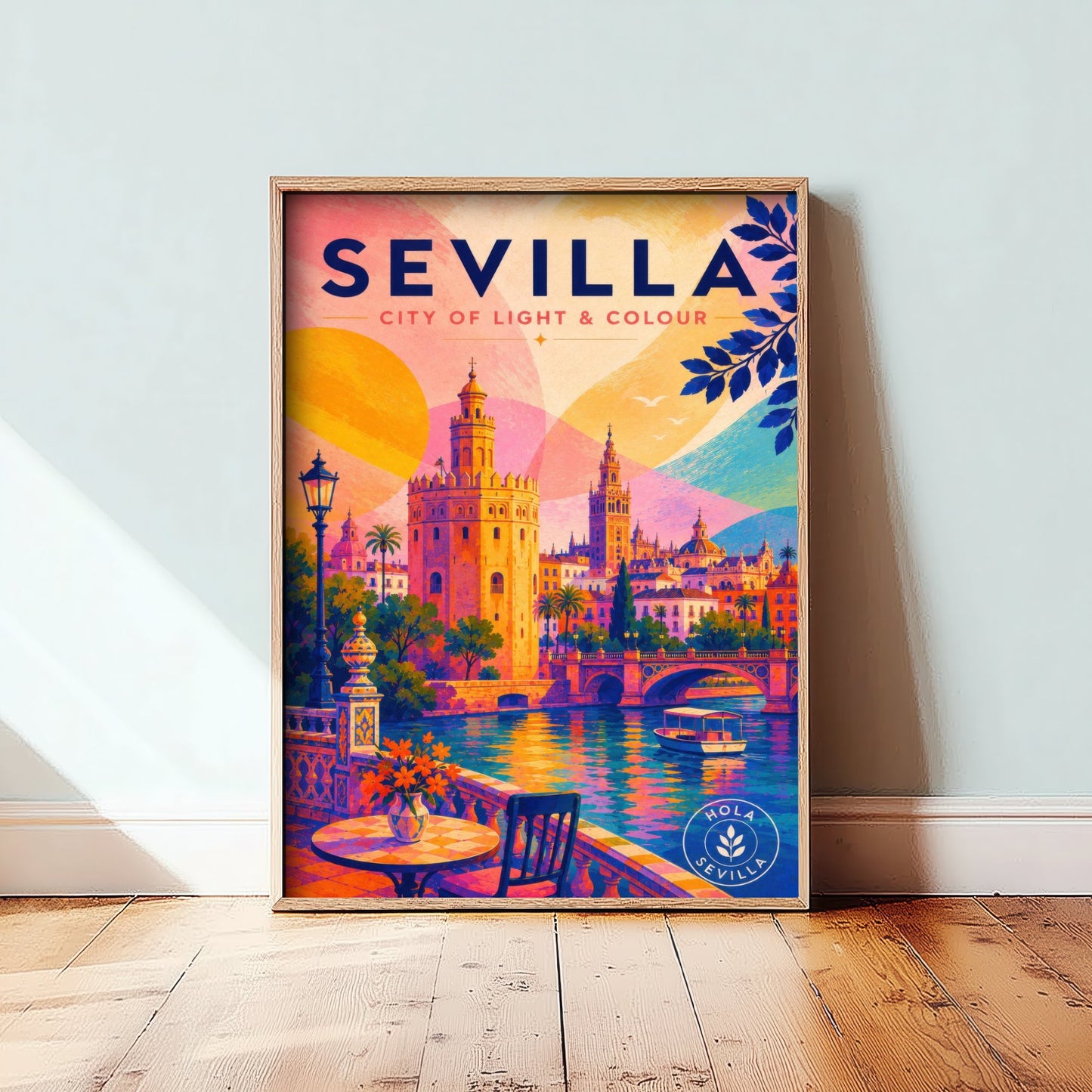 Sevilla Spain Travel Poster - Vibrant Art Print - Giralda Tower Illustration - Seville City of Colour 3/3