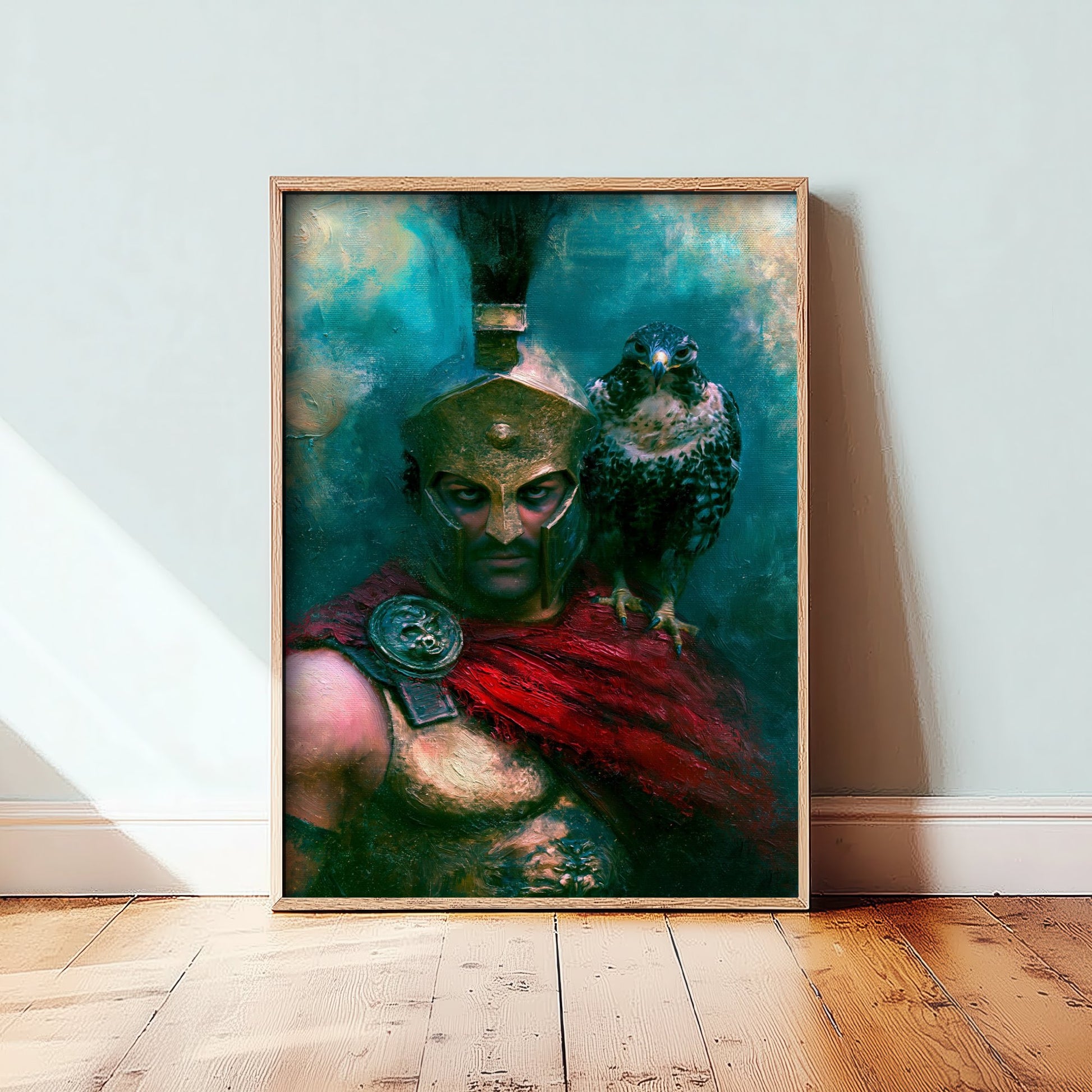 Spartan Warrior Art Print - Hawk Painting - Ancient Greek Poster