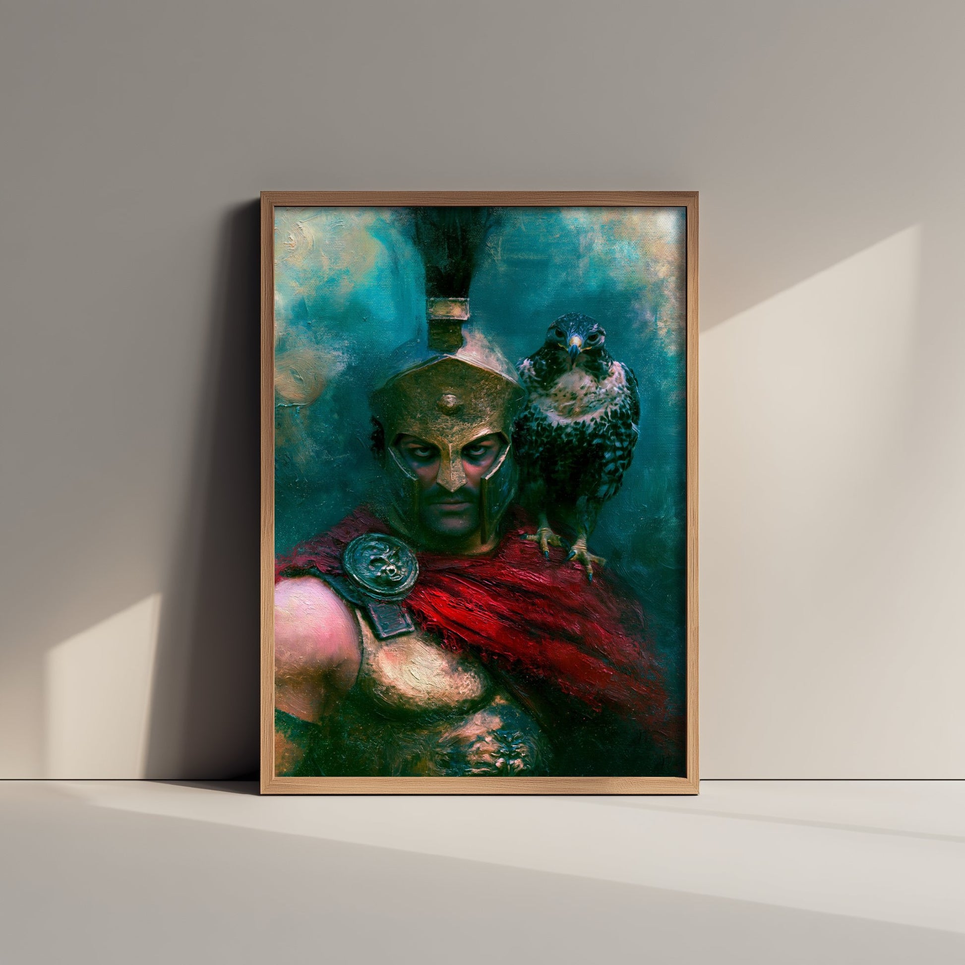 Spartan Warrior Art Print - Hawk Painting - Ancient Greek Poster