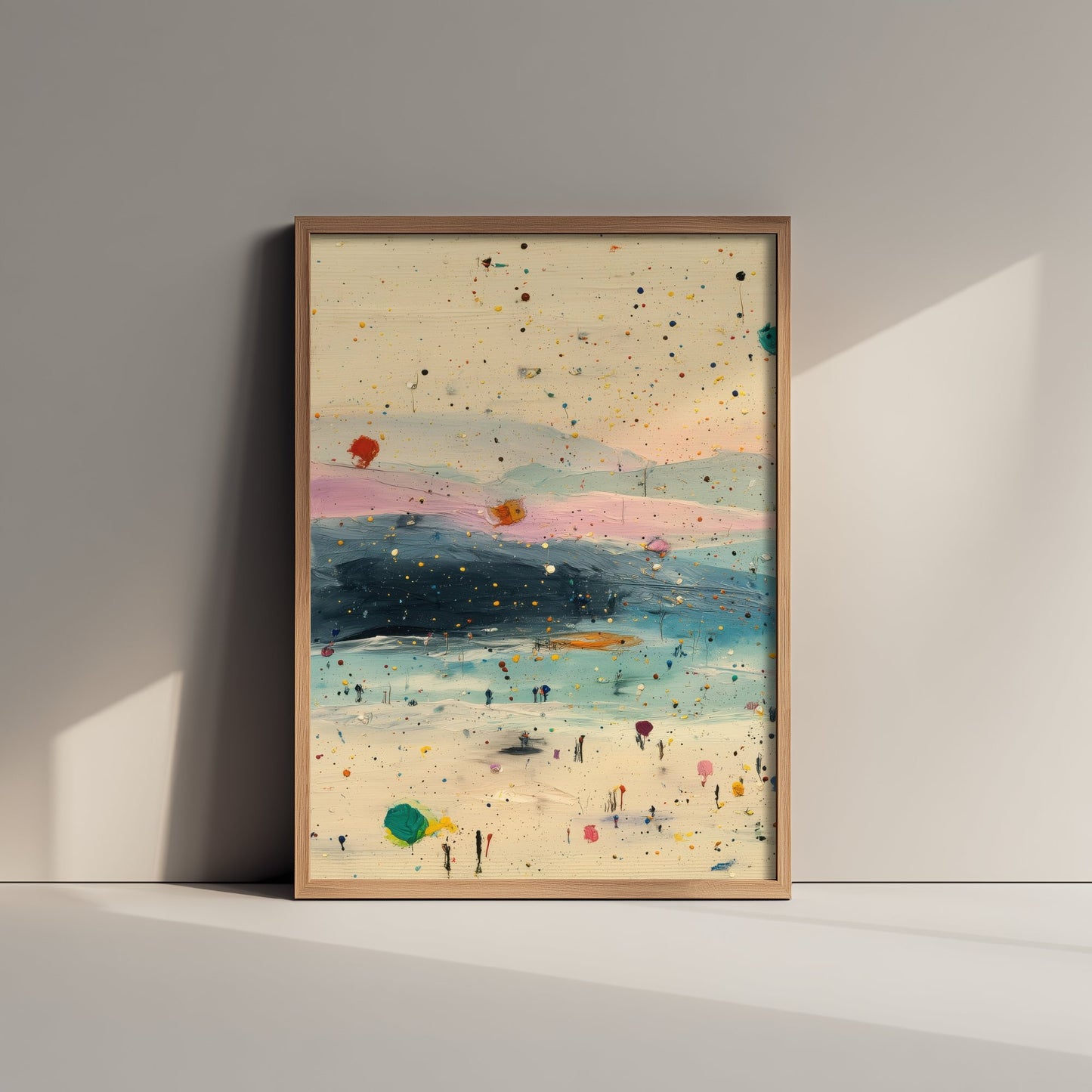 Maya Bay Thailand Art Print - Abstract Beach Poster - Textured Coastal Painting - Koh Phi Phi 1/3