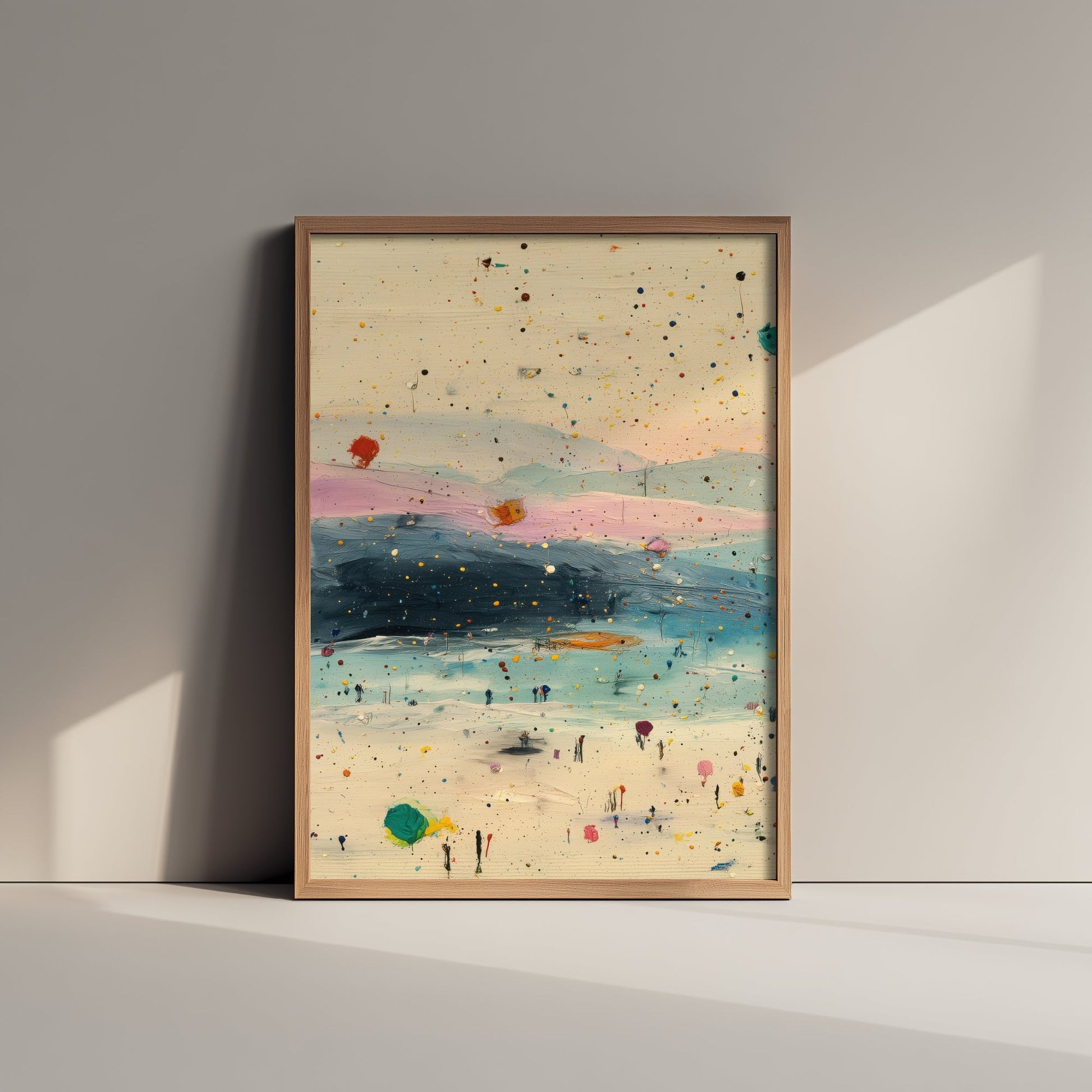 Maya Bay Thailand Art Print - Abstract Beach Poster - Textured Coastal Painting - Koh Phi Phi 1/3
