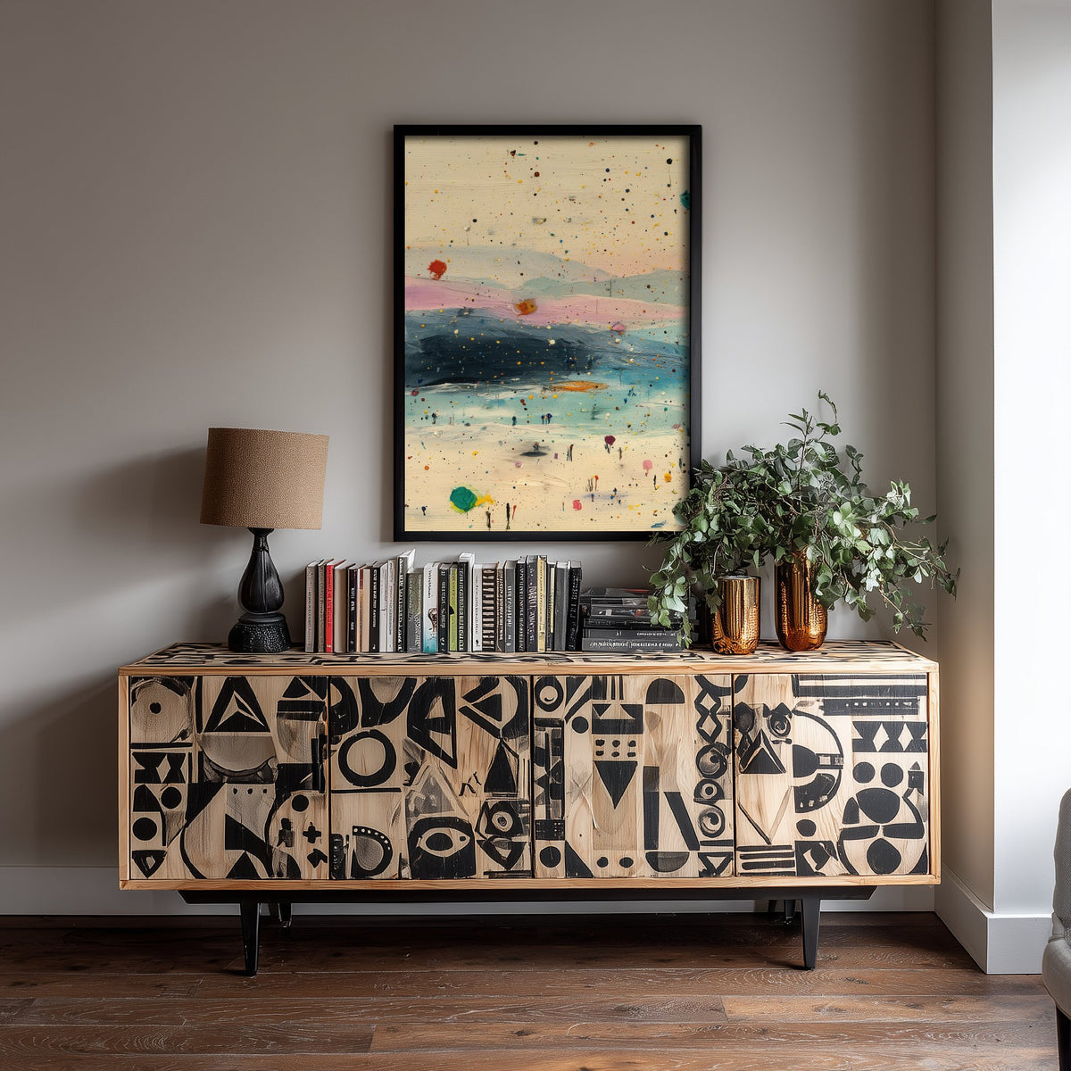 Maya Bay Thailand Art Print - Abstract Beach Poster - Textured Coastal Painting - Koh Phi Phi 1/3