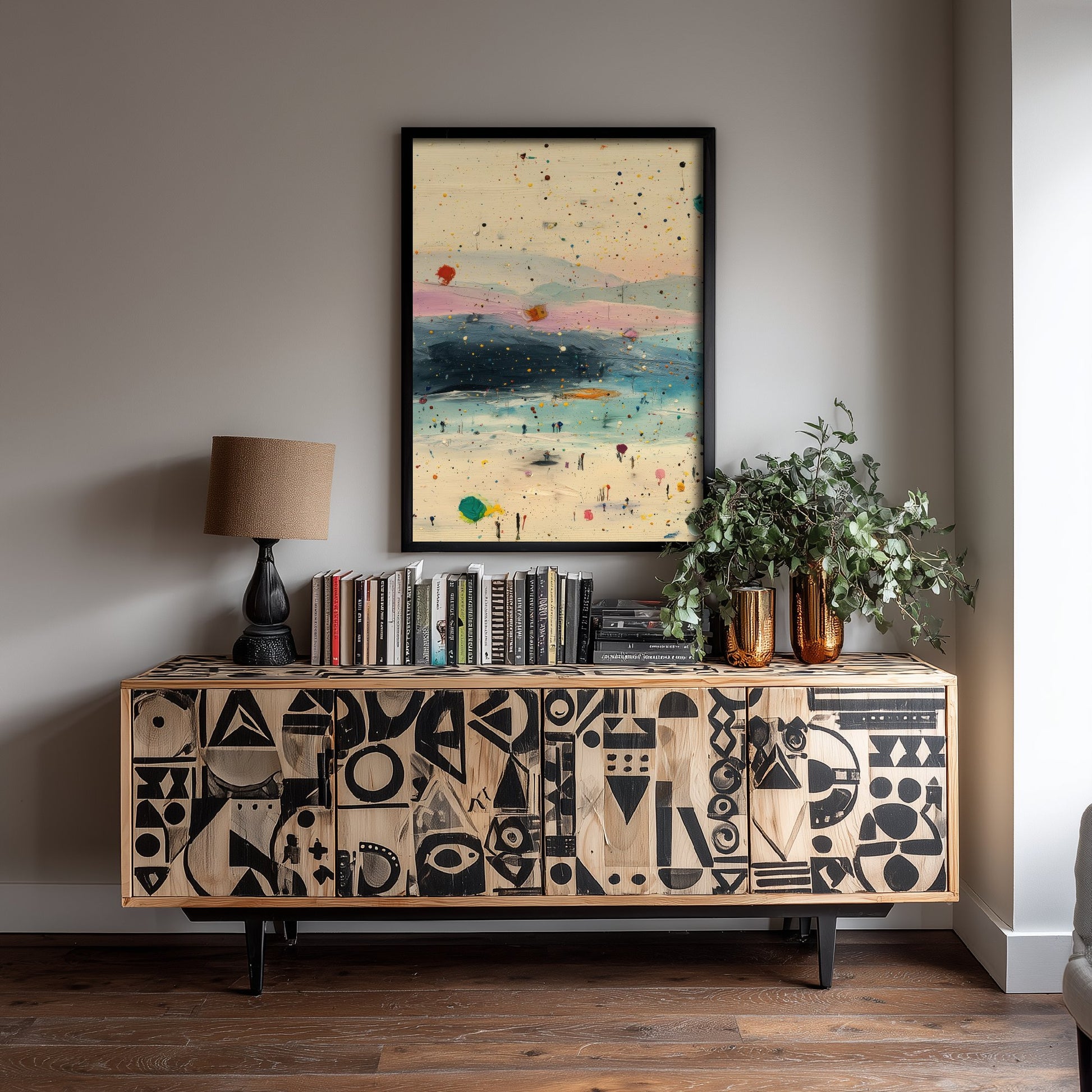 Maya Bay Thailand Art Print - Abstract Beach Poster - Textured Coastal Painting - Koh Phi Phi 1/3