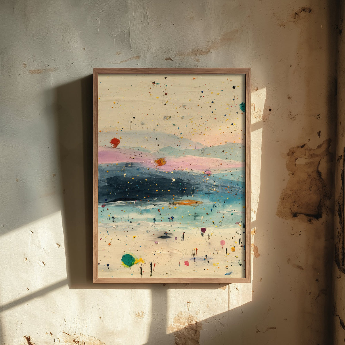 Maya Bay Thailand Art Print - Abstract Beach Poster - Textured Coastal Painting - Koh Phi Phi 1/3