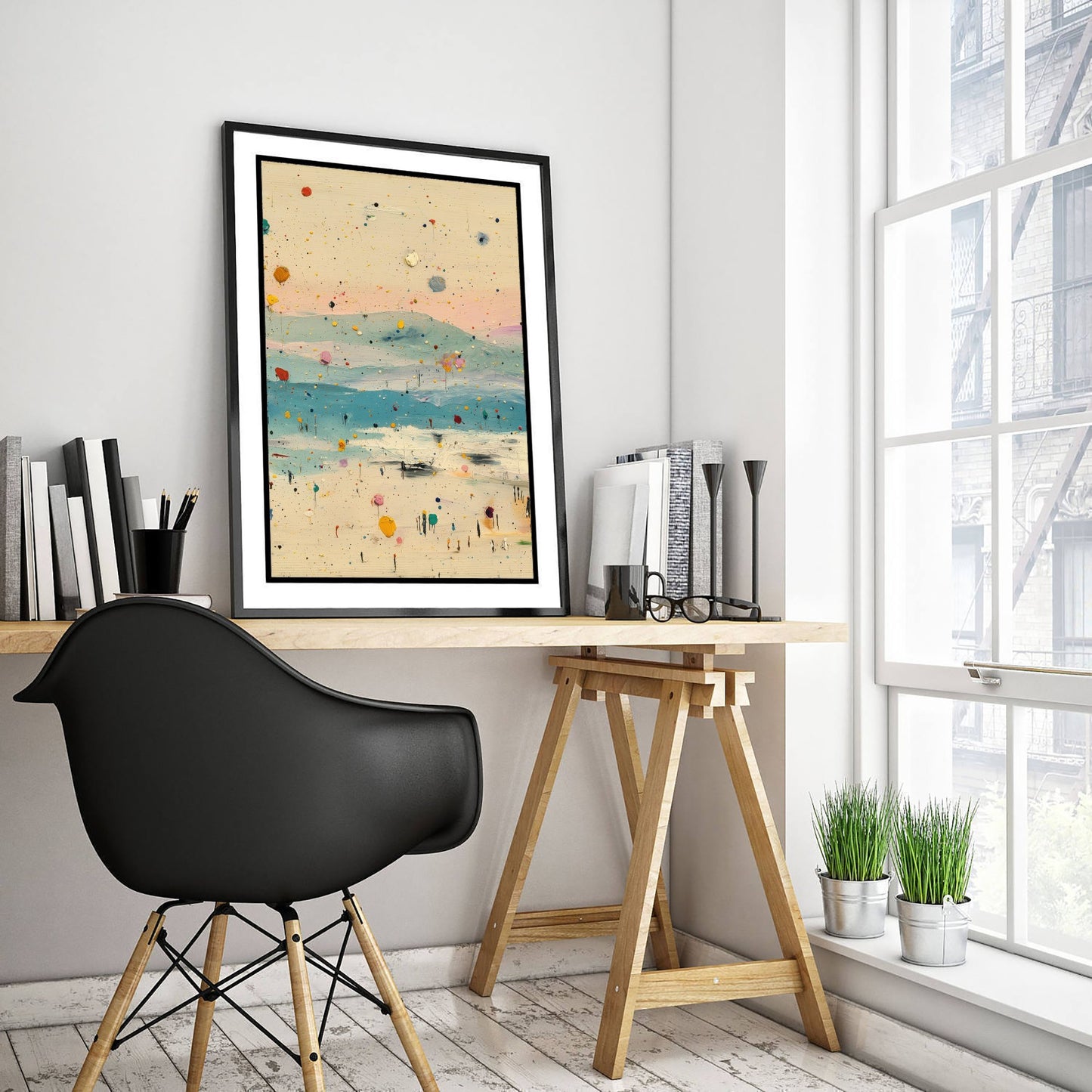 Maya Bay Thailand Art Print - Abstract Beach Poster - Pastel Coastal Painting - Koh Phi Phi 2/3