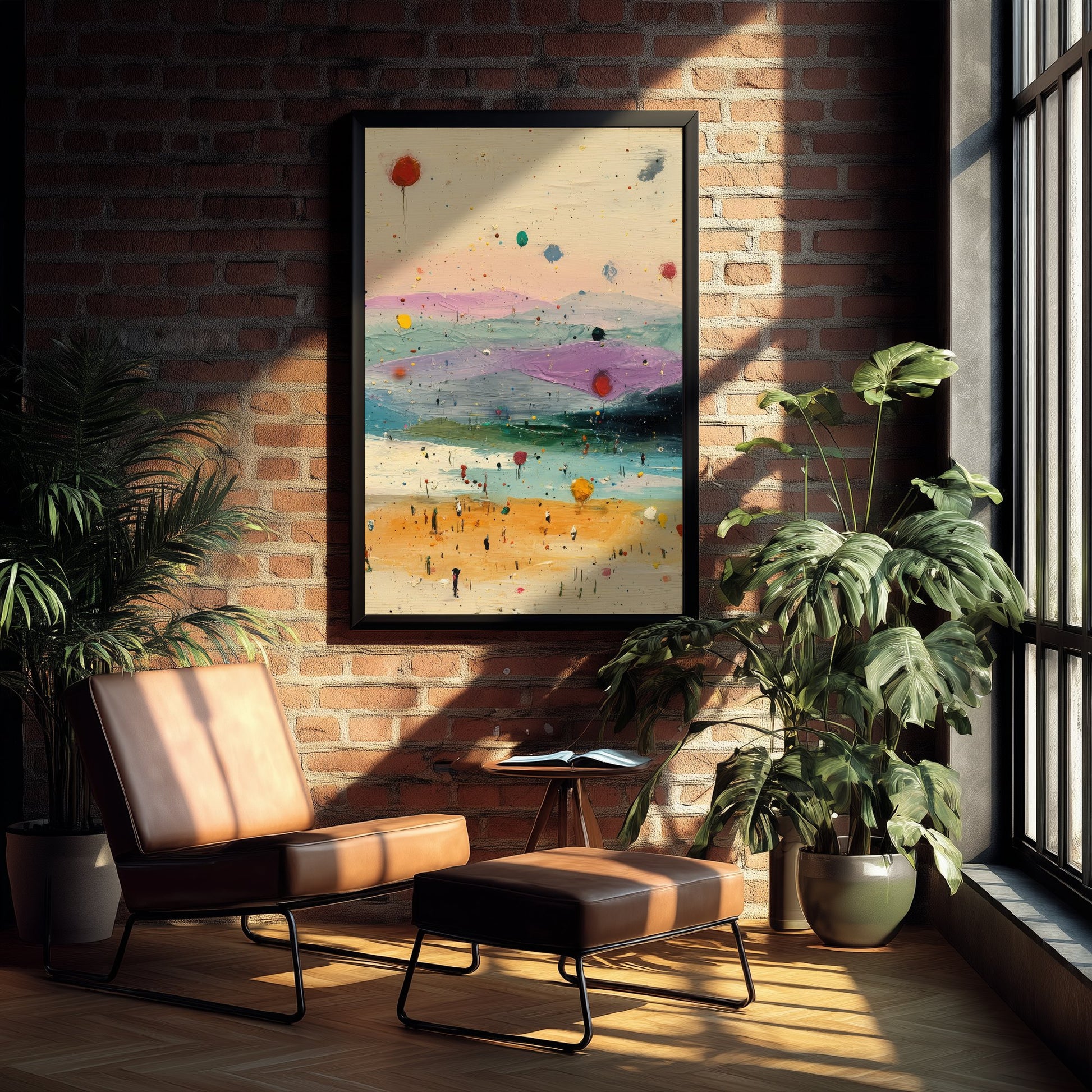 Maya Bay Thailand Art Print - Abstract Beach Poster - Textured Coastal Painting - Koh Phi Phi Sunset 3/3