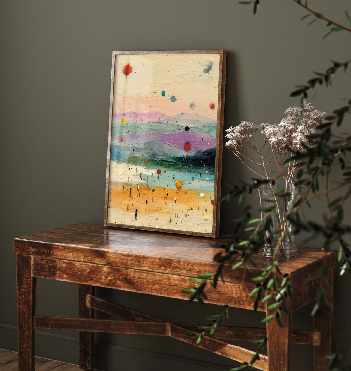 Maya Bay Thailand Art Print - Abstract Beach Poster - Textured Coastal Painting - Koh Phi Phi Sunset 3/3