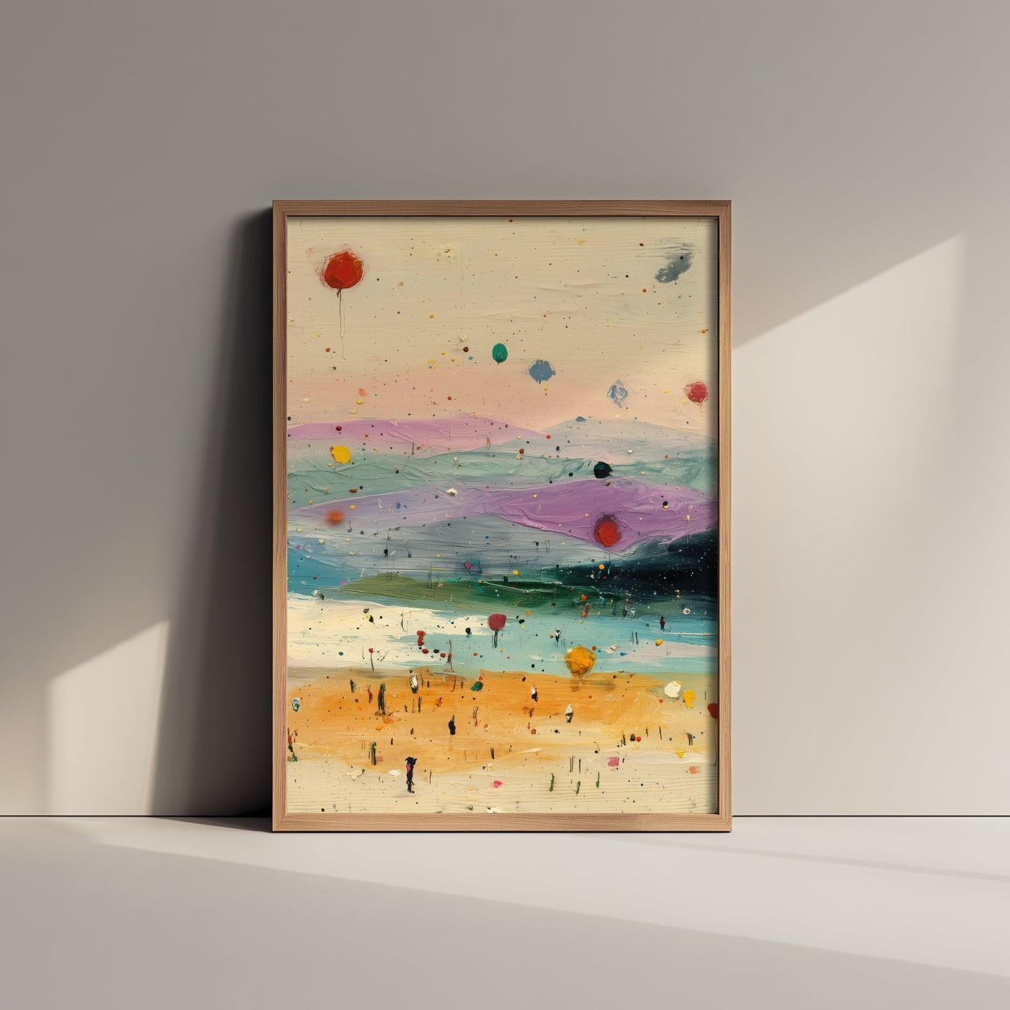 Maya Bay Thailand Art Print - Abstract Beach Poster - Textured Coastal Painting - Koh Phi Phi Sunset 3/3