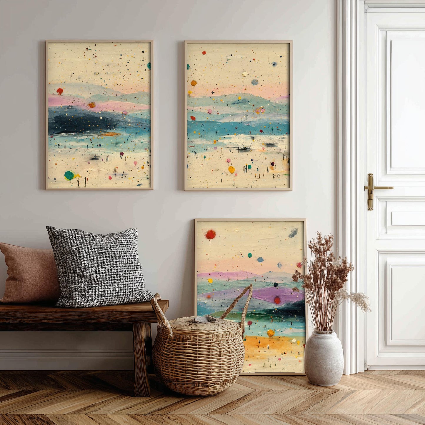 Maya Bay Koh Phi Phi Set of Three Art Prints - Surreal Double Exposure Beach Posters - Abstract Painting Thailand Gift