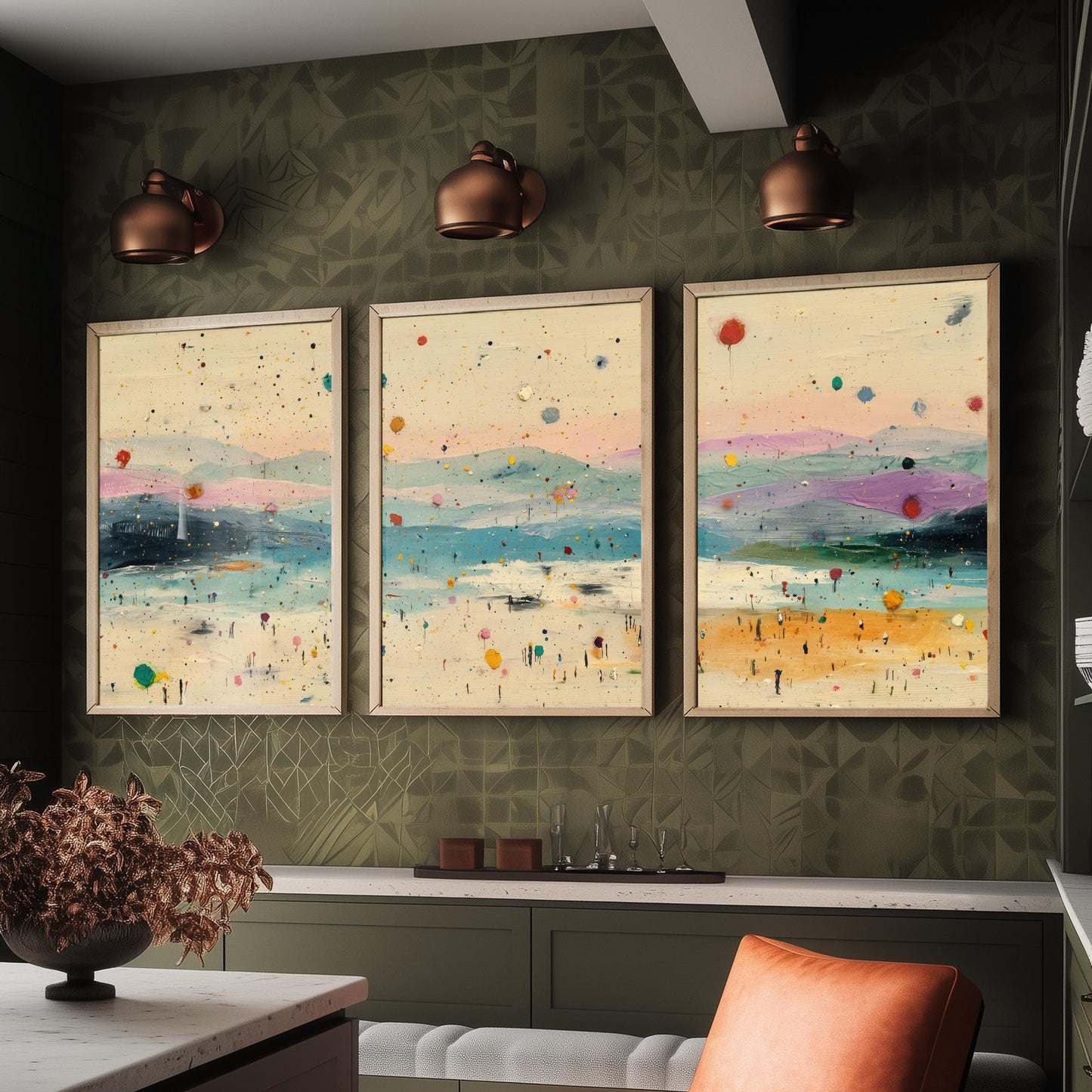 Maya Bay Koh Phi Phi Set of Three Art Prints - Surreal Double Exposure Beach Posters - Abstract Painting Thailand Gift