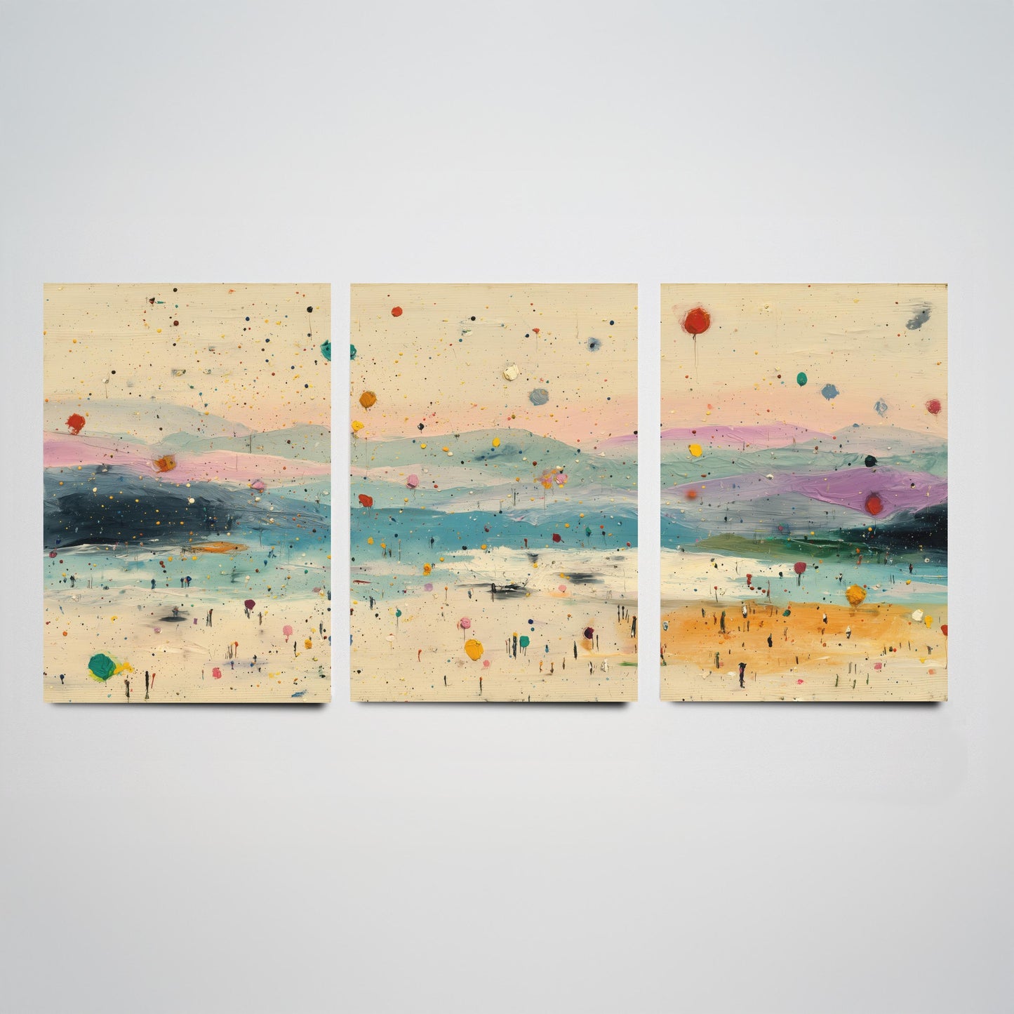 Maya Bay Koh Phi Phi Set of Three Art Prints - Surreal Double Exposure Beach Posters - Abstract Painting Thailand Gift