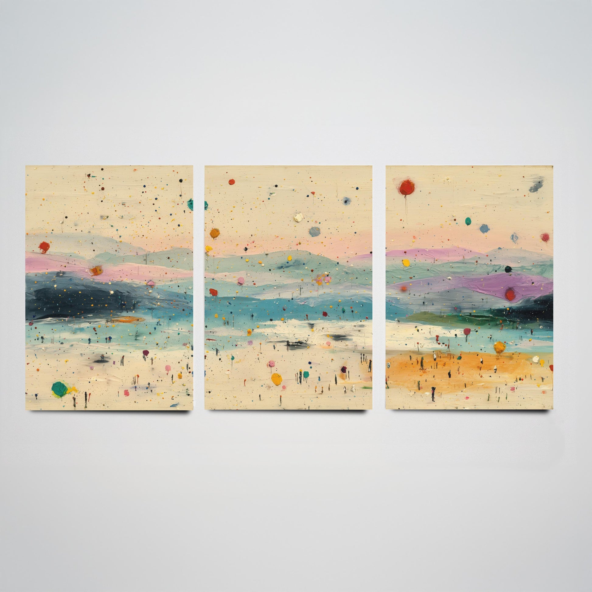 Maya Bay Koh Phi Phi Set of Three Art Prints - Surreal Double Exposure Beach Posters - Abstract Painting Thailand Gift