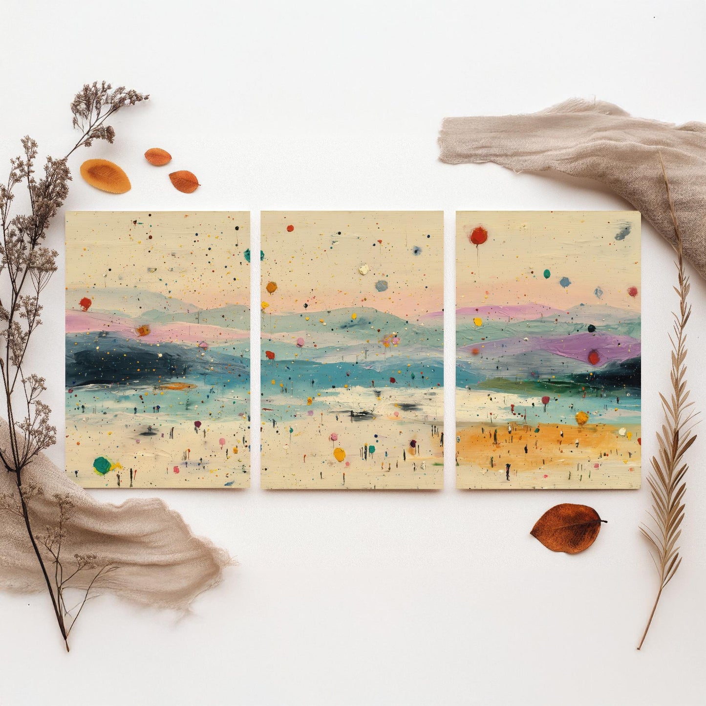 Maya Bay Koh Phi Phi Set of Three Art Prints - Surreal Double Exposure Beach Posters - Abstract Painting Thailand Gift