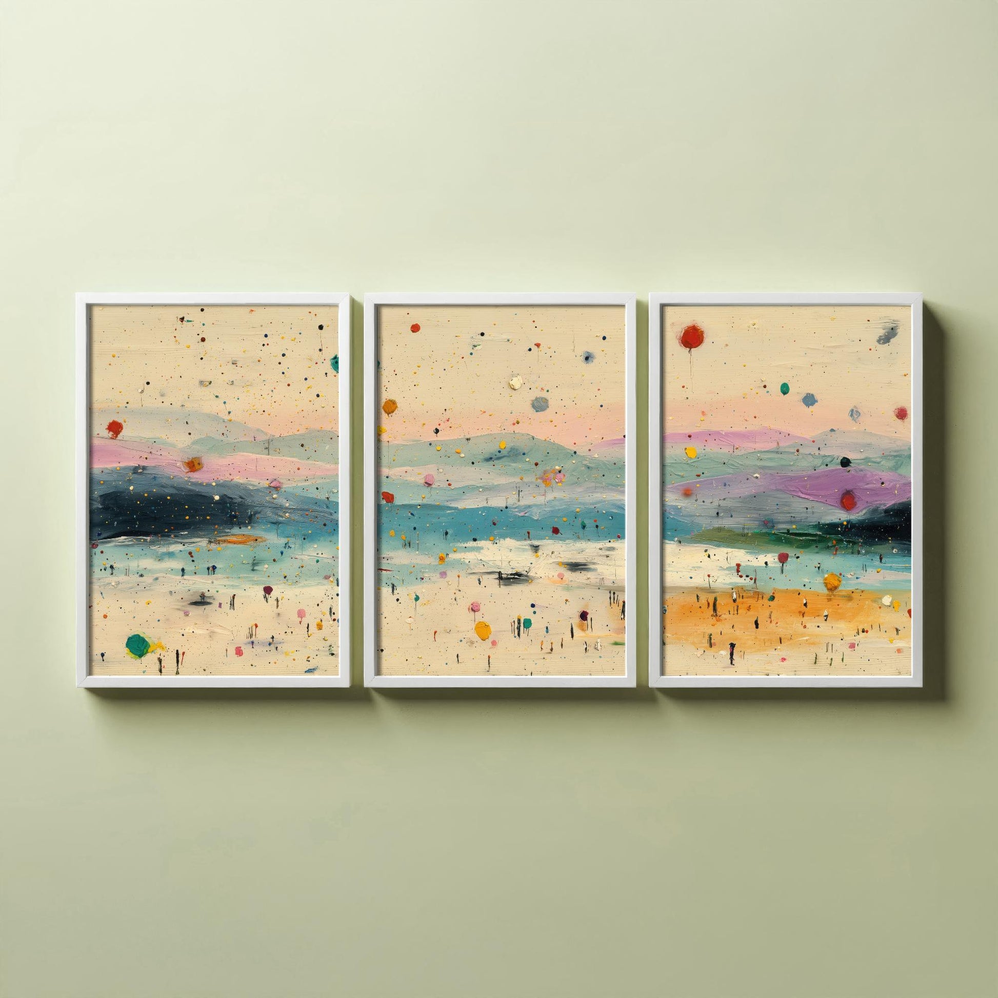Maya Bay Koh Phi Phi Set of Three Art Prints - Surreal Double Exposure Beach Posters - Abstract Painting Thailand Gift