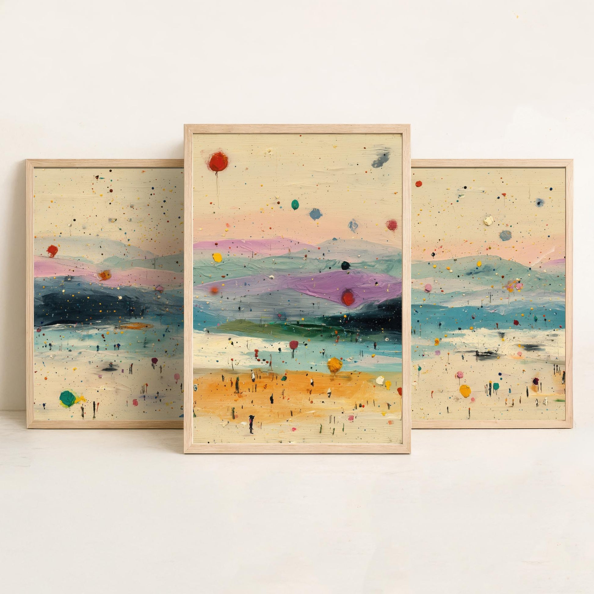 Maya Bay Koh Phi Phi Set of Three Art Prints - Surreal Double Exposure Beach Posters - Abstract Painting Thailand Gift