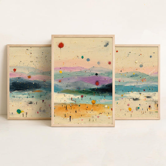 Maya Bay Koh Phi Phi Set of Three Art Prints - Surreal Double Exposure Beach Posters - Abstract Painting Thailand Gift