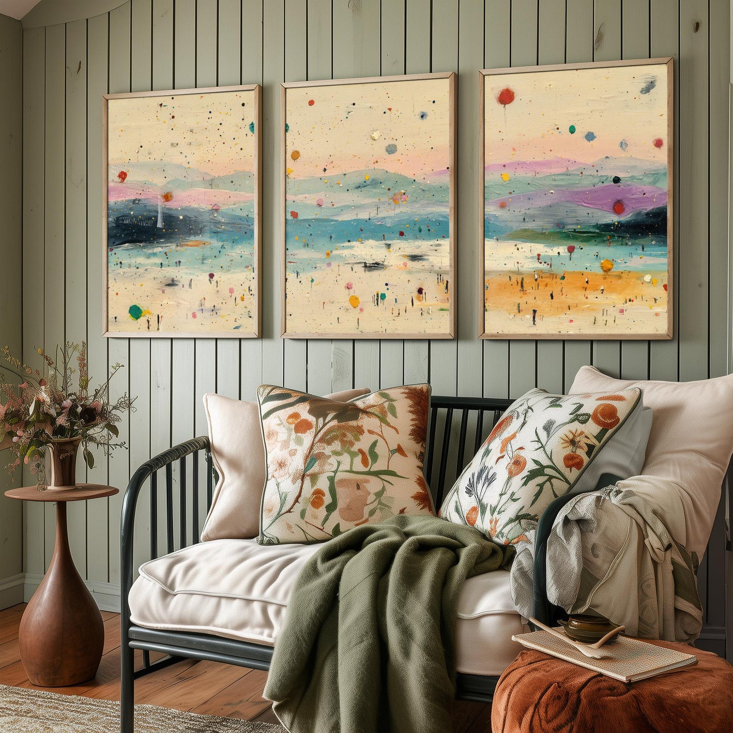 Maya Bay Koh Phi Phi Set of Three Art Prints - Surreal Double Exposure Beach Posters - Abstract Painting Thailand Gift