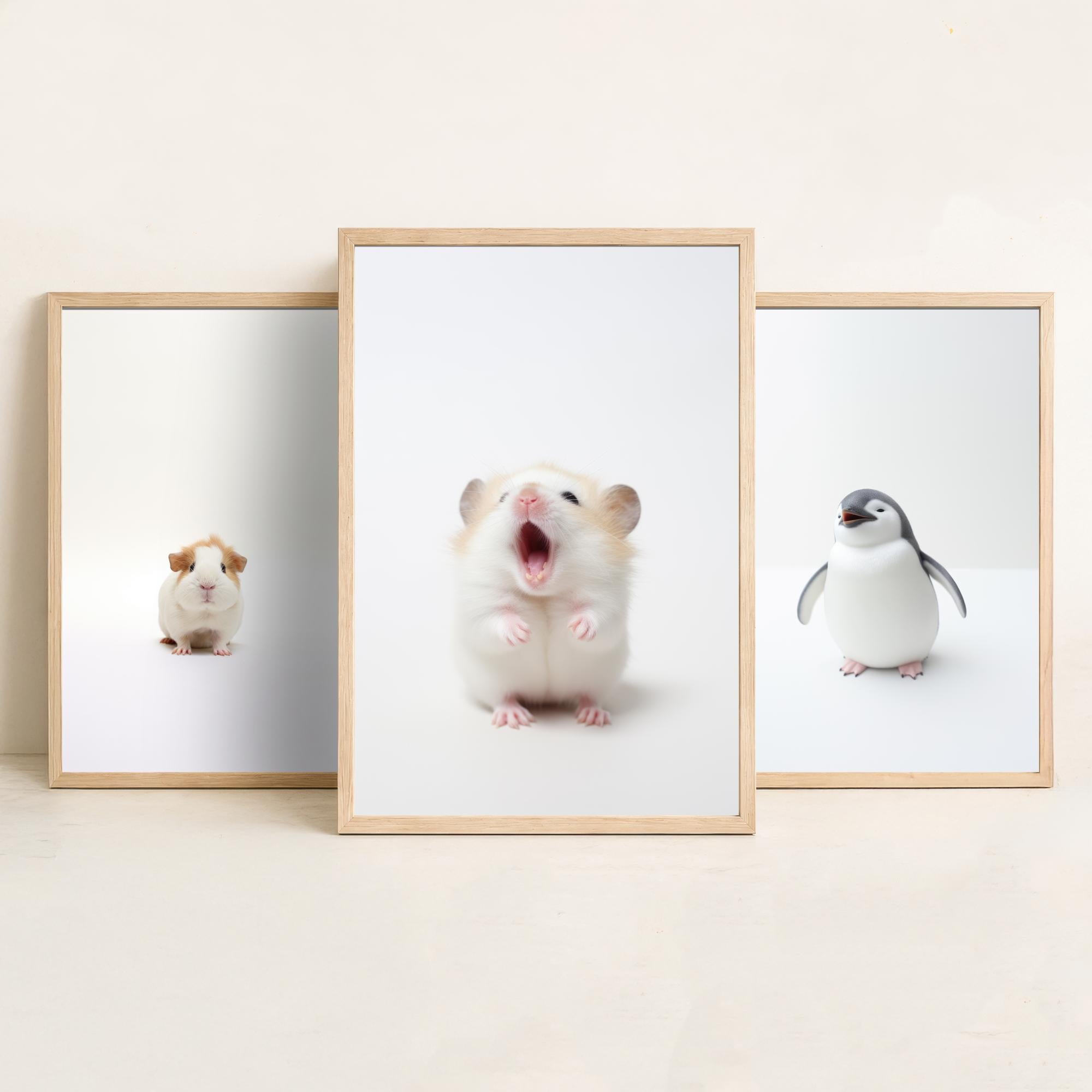 Tiny Animal Babies Guinea Pig, Penguin and Hamster Set of Three – Quote ...