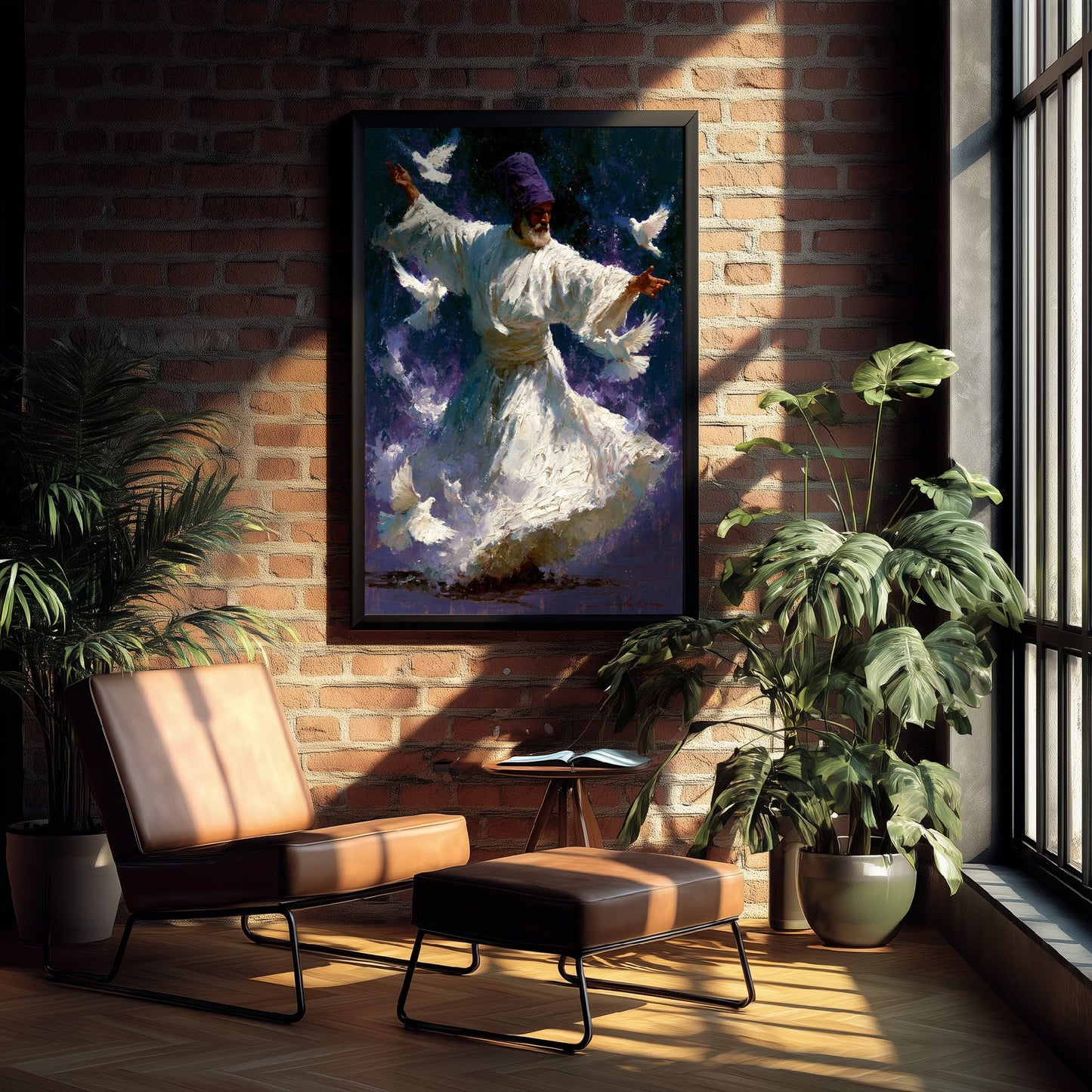 Sufi Whirling Dervish Art Print - Doves Painting - Sufism Poster