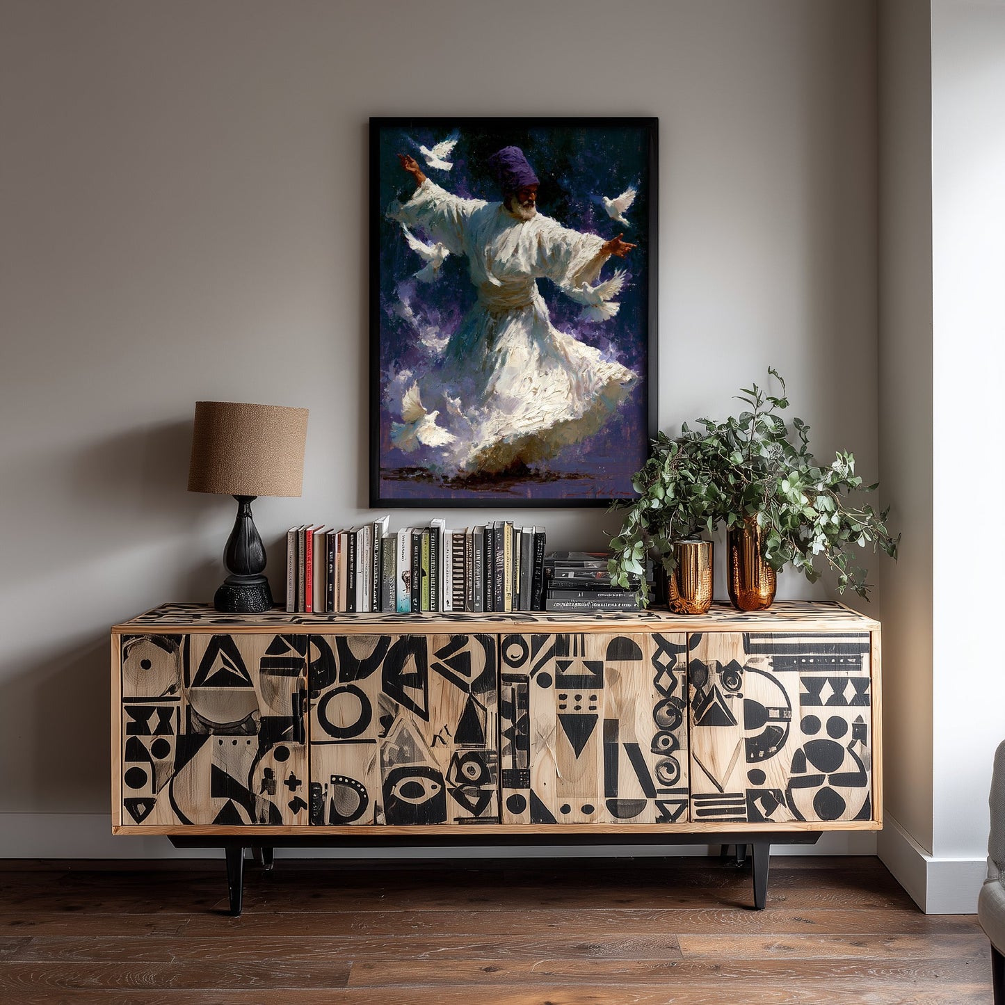 Sufi Whirling Dervish Art Print - Doves Painting - Sufism Poster