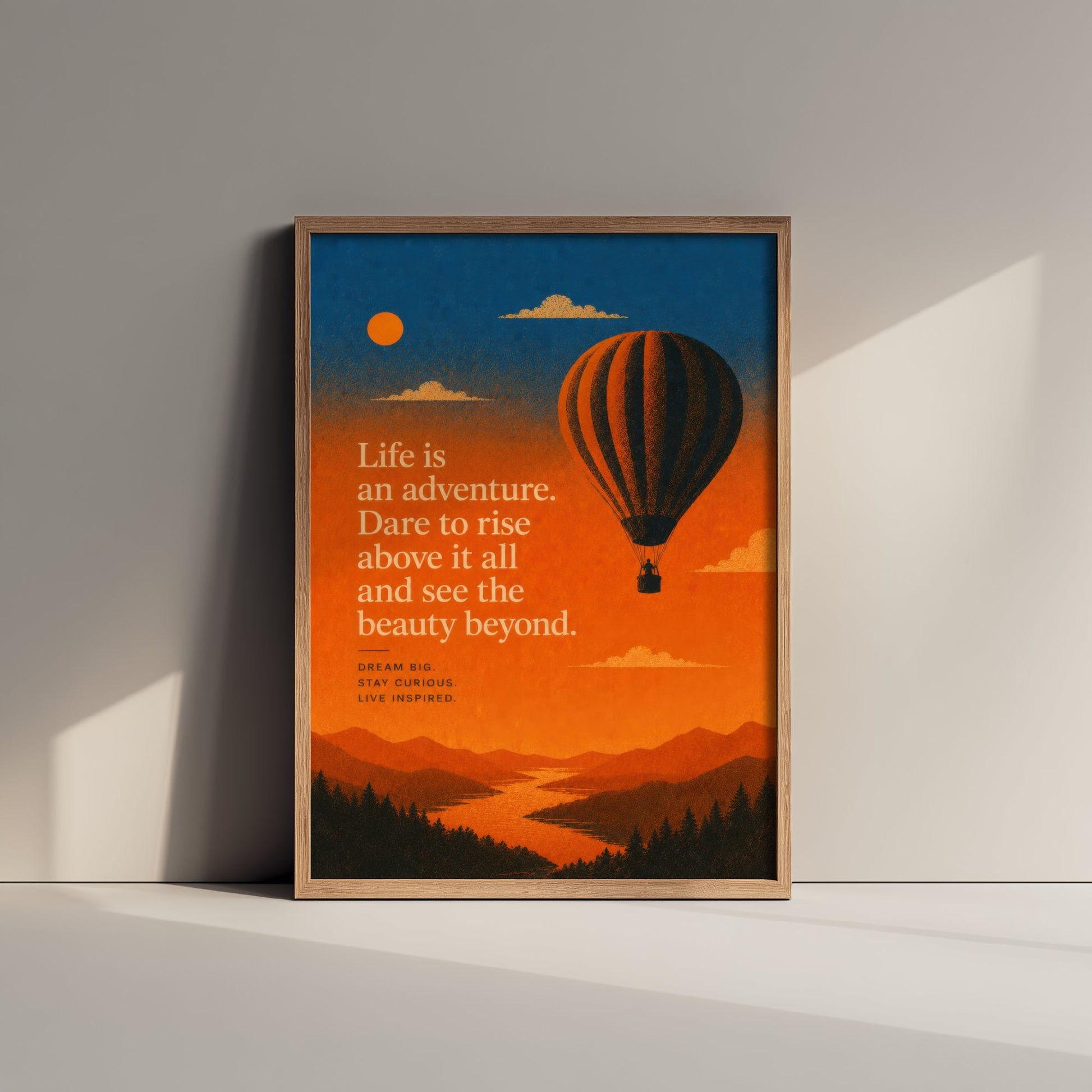 Life Is an Adventure Dare to Rise Above It All and See the Beauty Beyond - Art Print Quote Poster Illustration V1 2/3