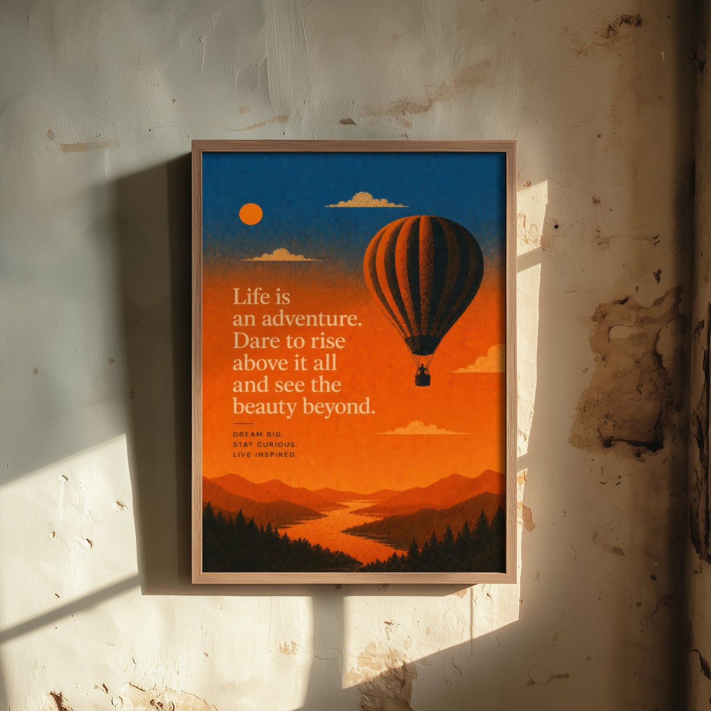 Life Is an Adventure Dare to Rise Above It All and See the Beauty Beyond - Art Print Quote Poster Illustration V1 2/3
