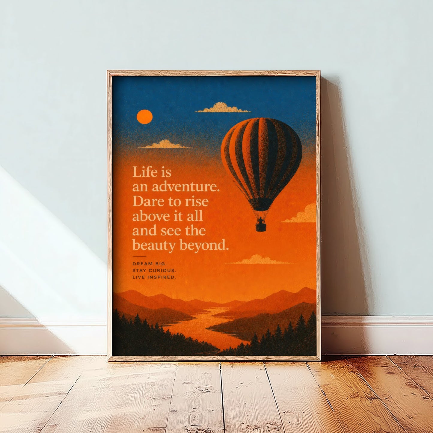 Life Is an Adventure Dare to Rise Above It All and See the Beauty Beyond - Art Print Quote Poster Illustration V1 2/3