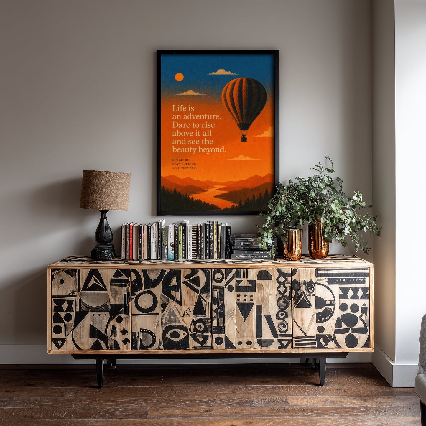 Life Is an Adventure Dare to Rise Above It All and See the Beauty Beyond - Art Print Quote Poster Illustration V1 2/3