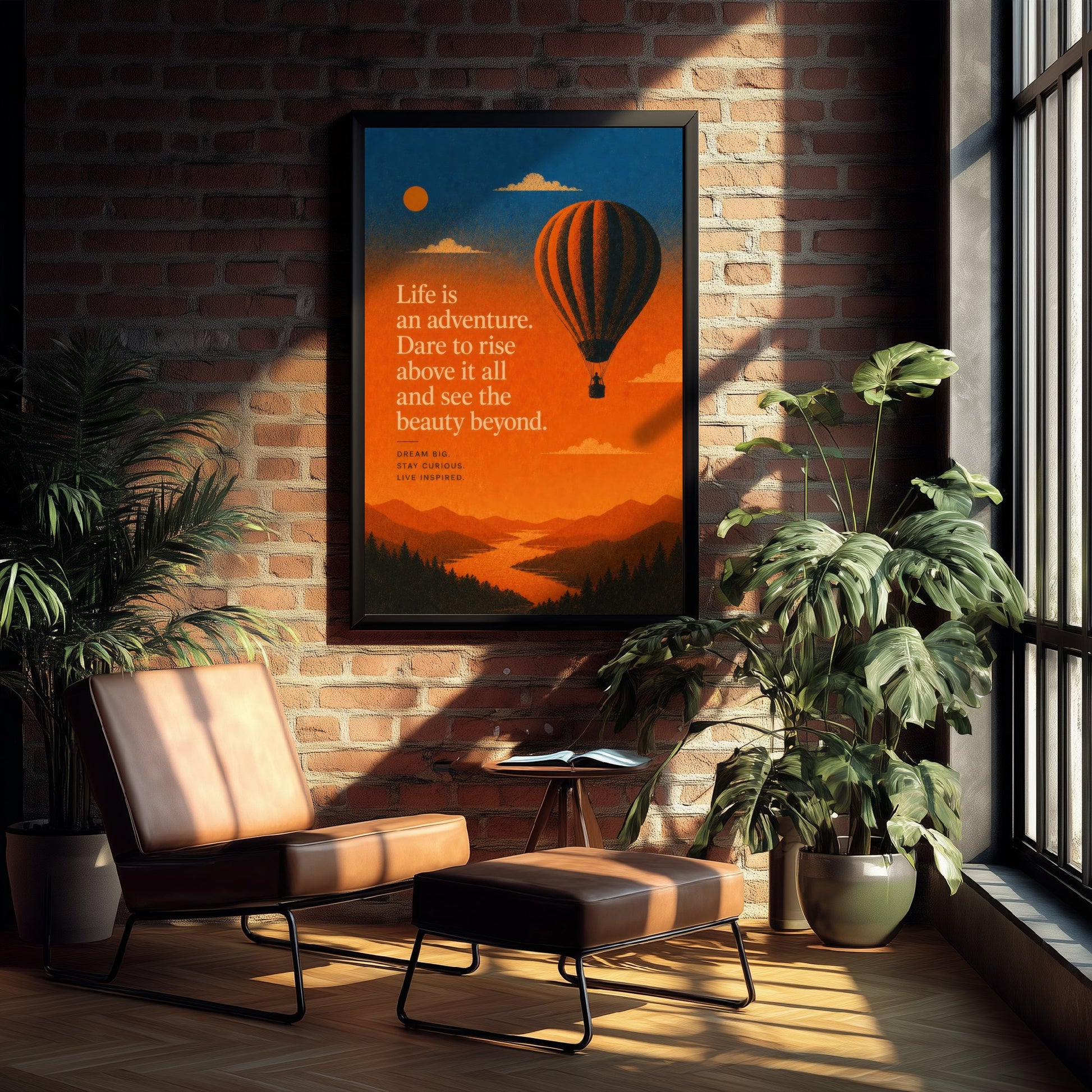 Life Is an Adventure Dare to Rise Above It All and See the Beauty Beyond - Art Print Quote Poster Illustration V1 2/3