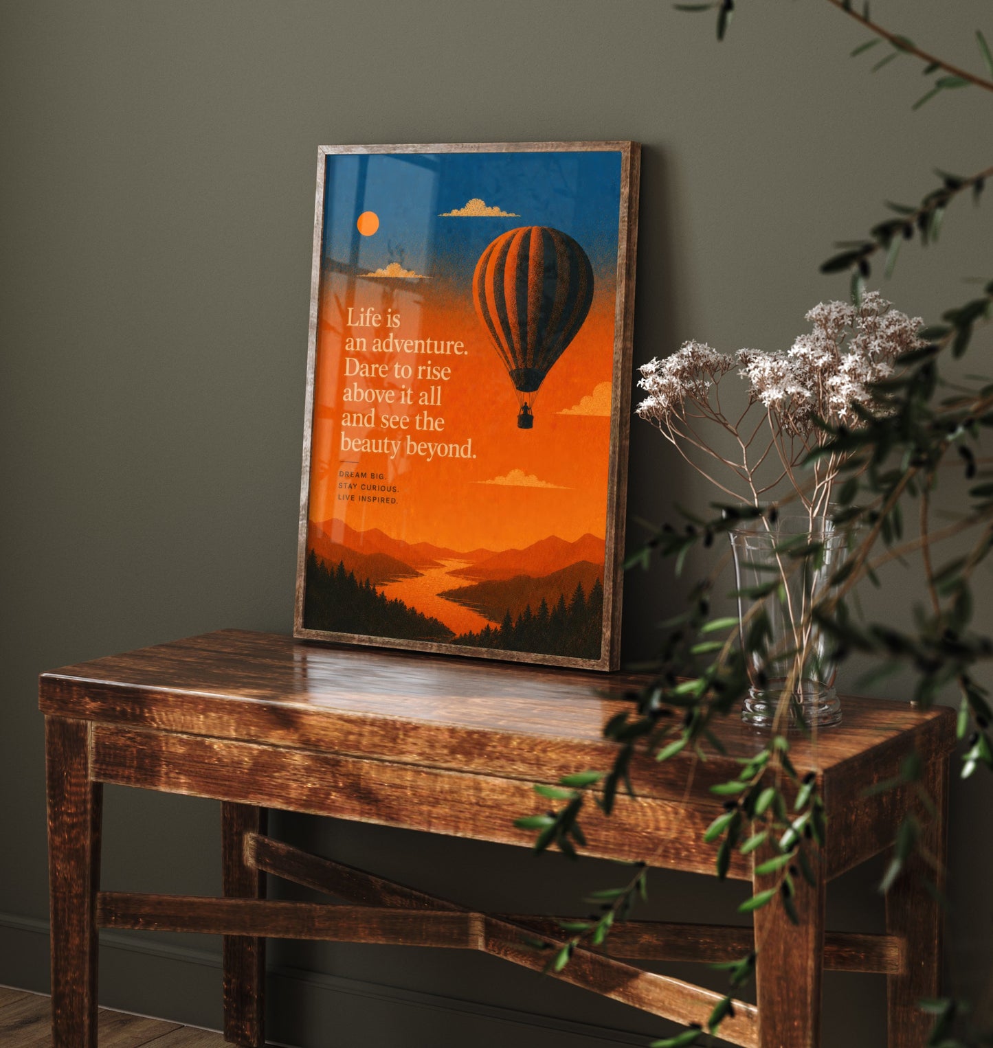 Life Is an Adventure Dare to Rise Above It All and See the Beauty Beyond - Art Print Quote Poster Illustration V1 2/3