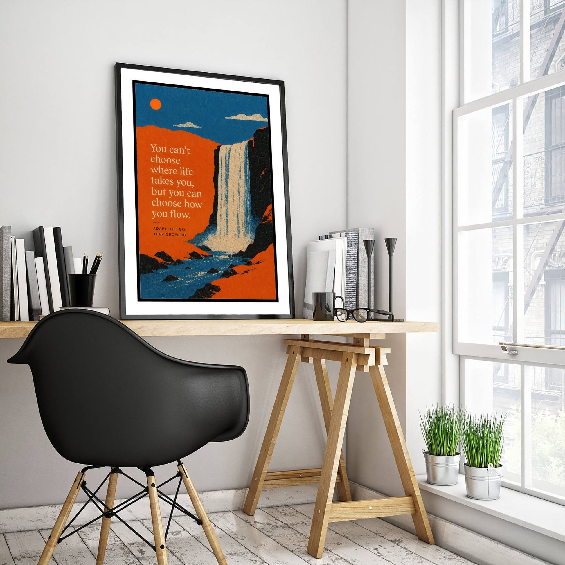 You Can't Choose Where Life Takes You but You Can Choose How You Flow - Art Print Quote Poster Illustration V2 3/3