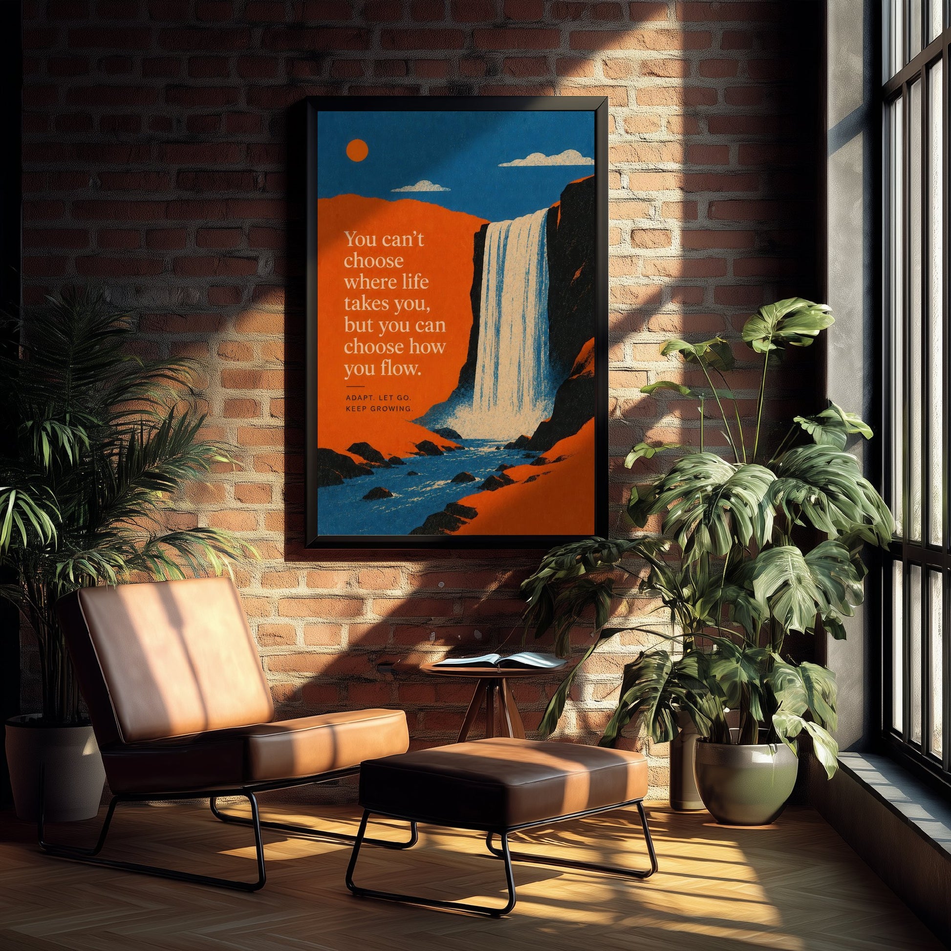 You Can't Choose Where Life Takes You but You Can Choose How You Flow - Art Print Quote Poster Illustration V2 3/3