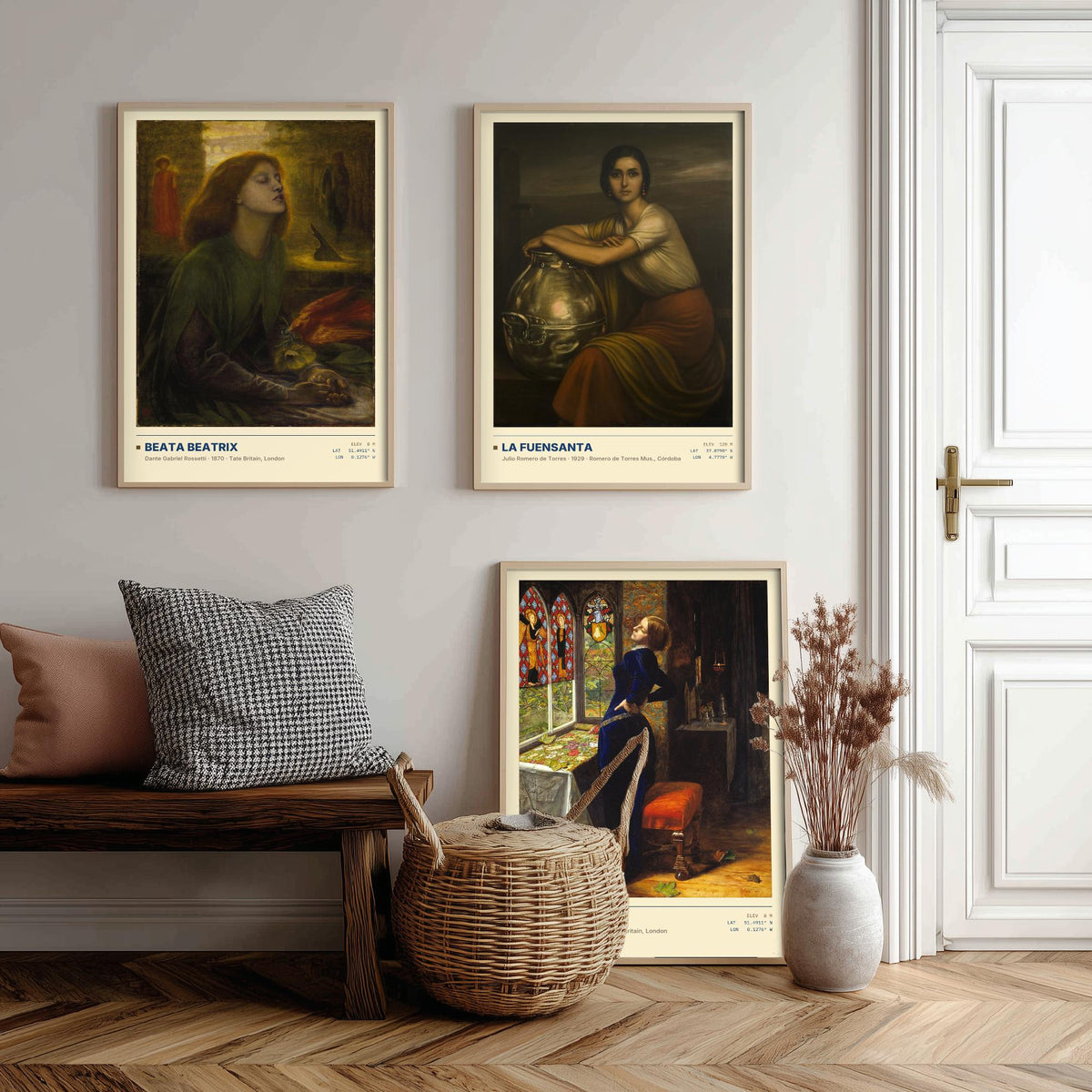 Symbolist Portraits Set of Three Art Prints - Beata Beatrix, La Fuensanta, Mariana - Rossetti Millais Romero de Torres Posters - Paintings