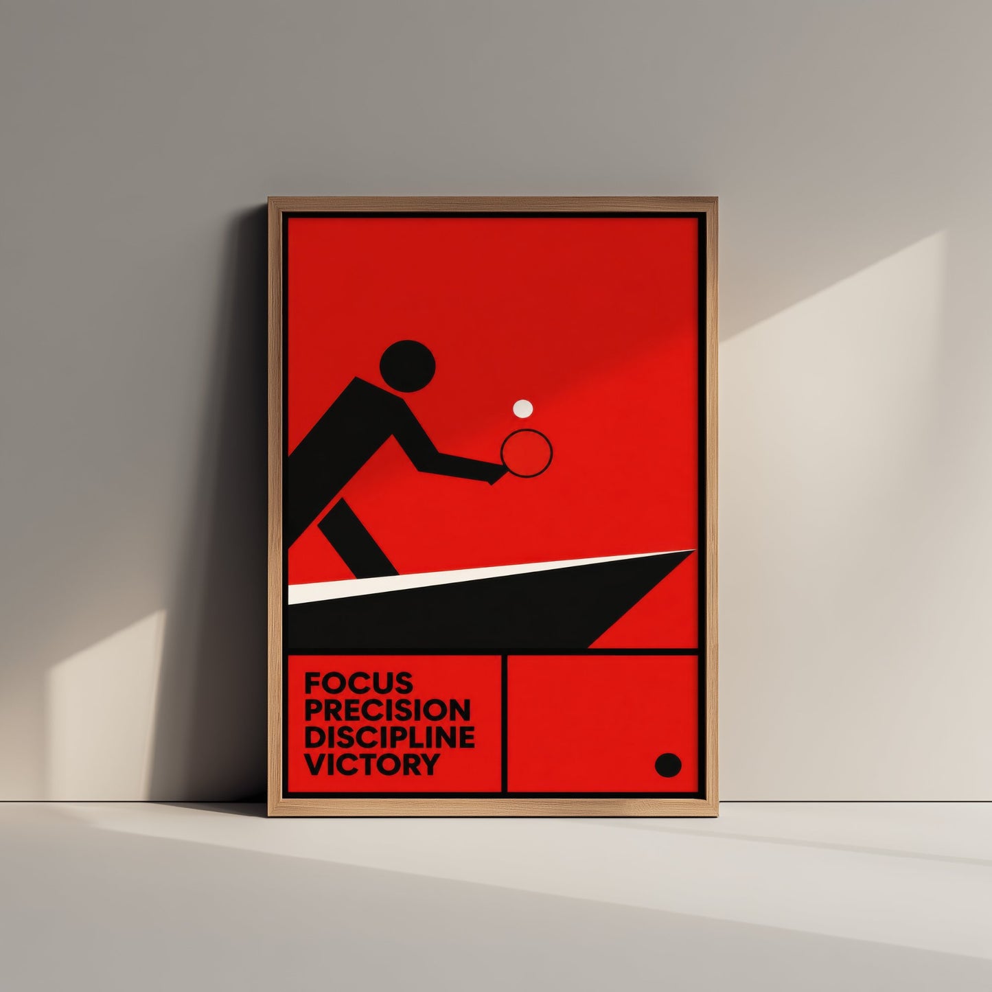 Table Tennis Art Print - Bauhaus Player Serving Poster - Minimalist Sport Illustration V1 1/3